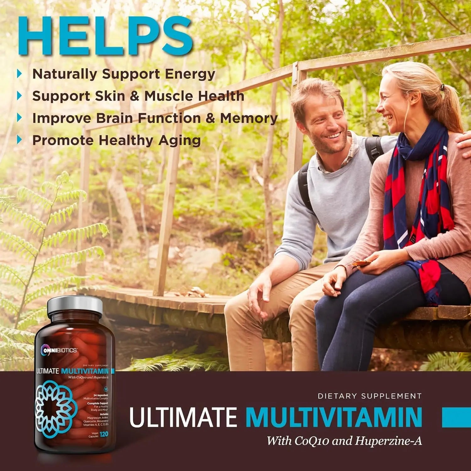 OmniBiotics Ultimate Daily Multivitamin for Women & Men – 34 Essential Ingredients Including Vitamin A, C, D, E, B6, B12, Biotin, Zinc – 120 Vegan Capsules OmniBiotics Au supplements