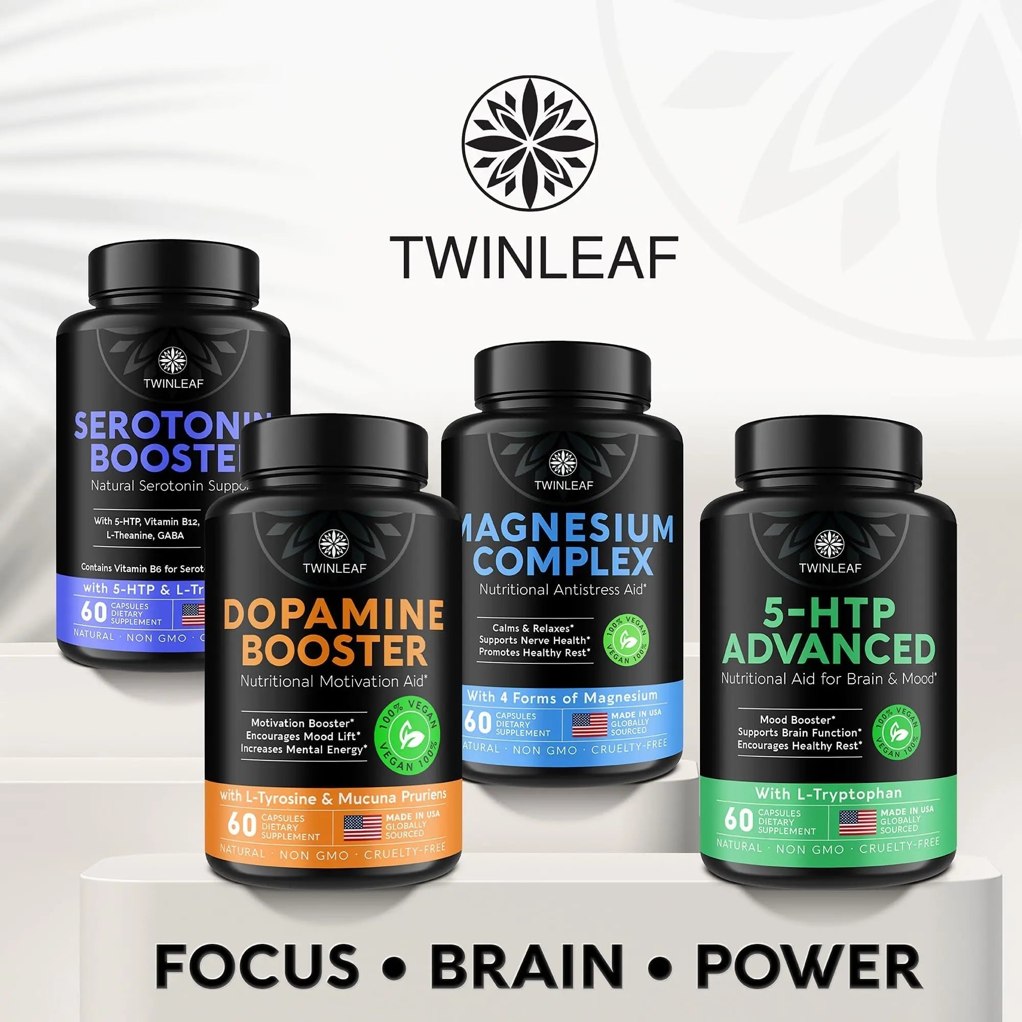 TWINLEAF Dopamine Brain Support Supplement, 1000 mg Blend - Made in USA - with DMAE, Vitamin B12 and L-Tyrosine TWINLEAF Au supplements