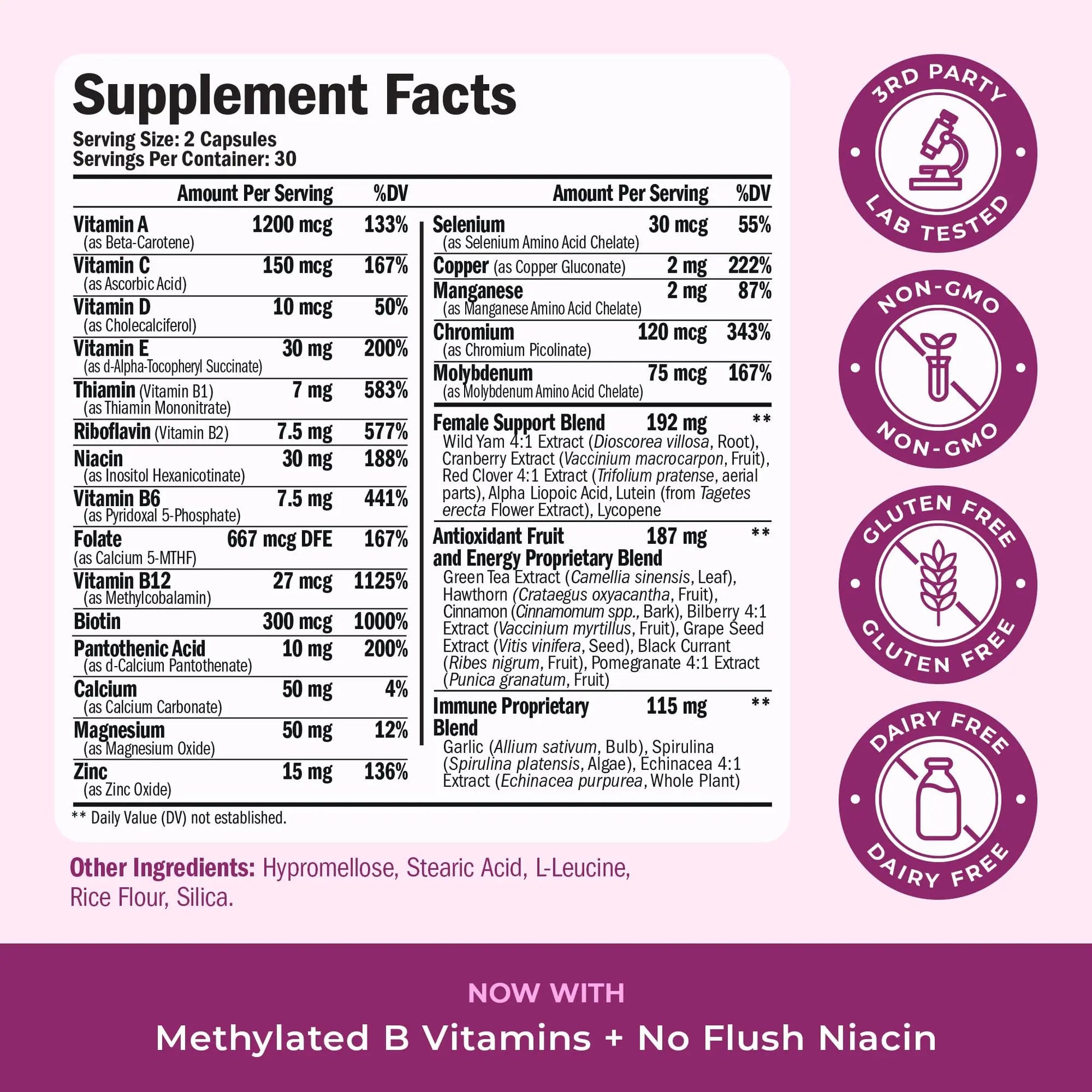 Methylated Multivitamin for Women w/Bioavailable Vitamins, Chelated Minerals, Vitamin D, B12, C, A & Zinc for Energy, Focus and Immune Health Vimerson Health Au supplements