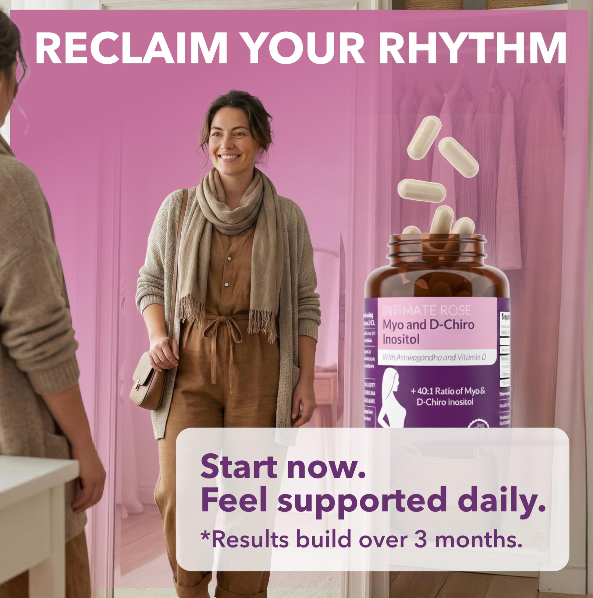 Intimate Rose Myo-Inositol & D-Chiro Inositol Supplement for Women - Hormone Balance & Ovarian Support for Women - Ideal 40:1 Ratio, Vitamin D3 + Ashwagandha Intimate Rose Au supplements