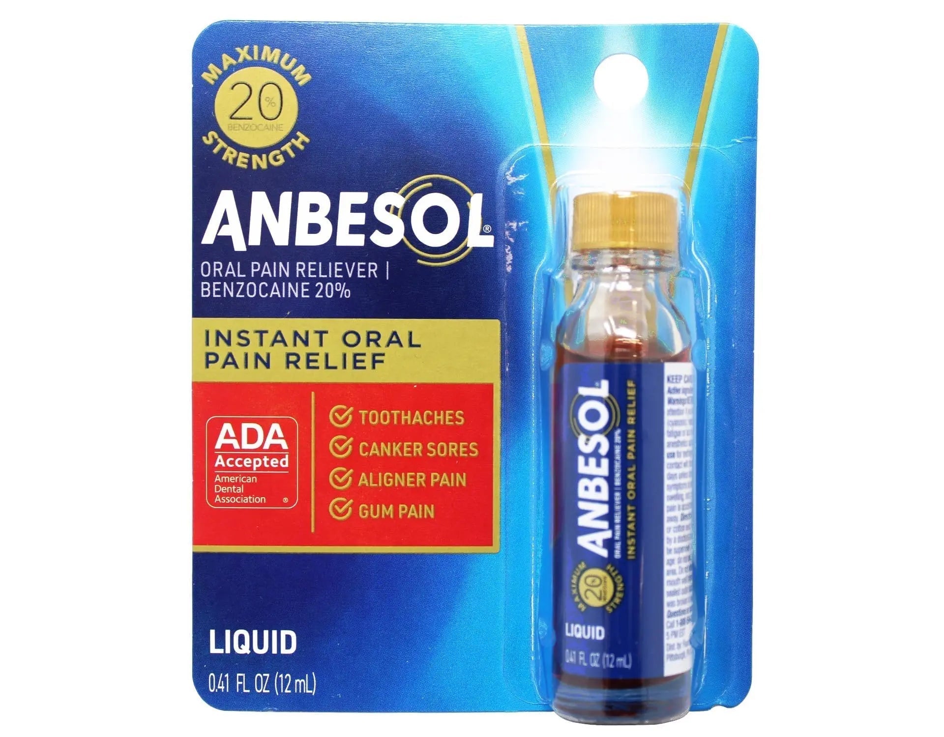 Anbesol Maximum Strength Liquid, 0.41 Fluid Ounce (Pack of 3) YEGE Au supplements