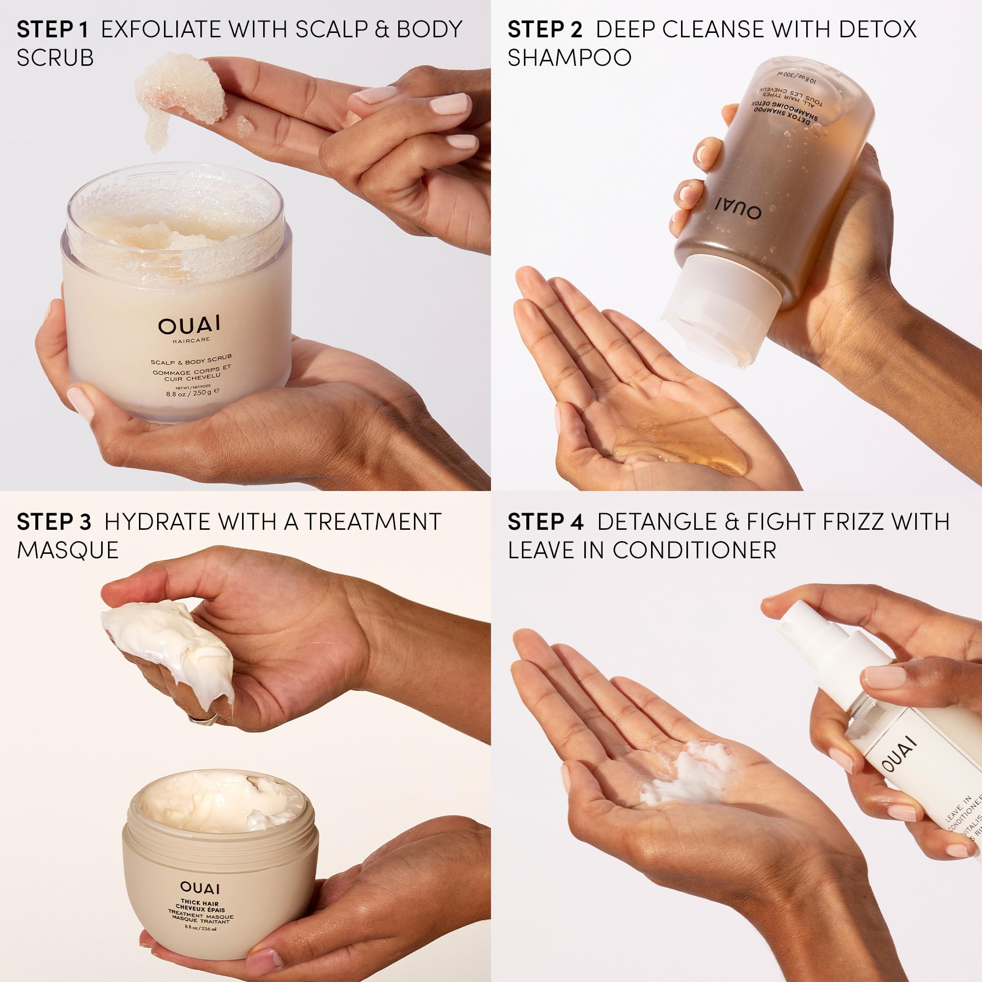 OUAI Detox Shampoo - Clarifying Shampoo for Build Up, Dirt, Oil, Product and Hard Water - Apple Cider Vinegar & Keratin for Clean, Refreshed Hair - Sulfate-Free Hair Care (16 oz) OUAI Au supplements