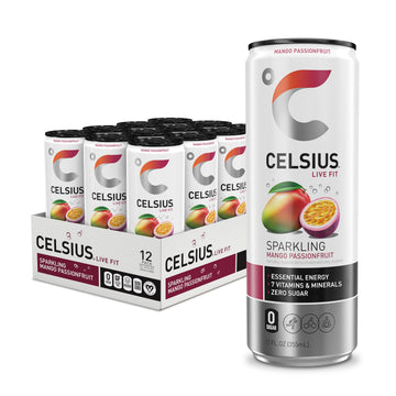 CELSIUS Sparkling Mango Passionfruit, Functional Essential Energy Drink 12 Fl Oz CELSIUS Au supplements