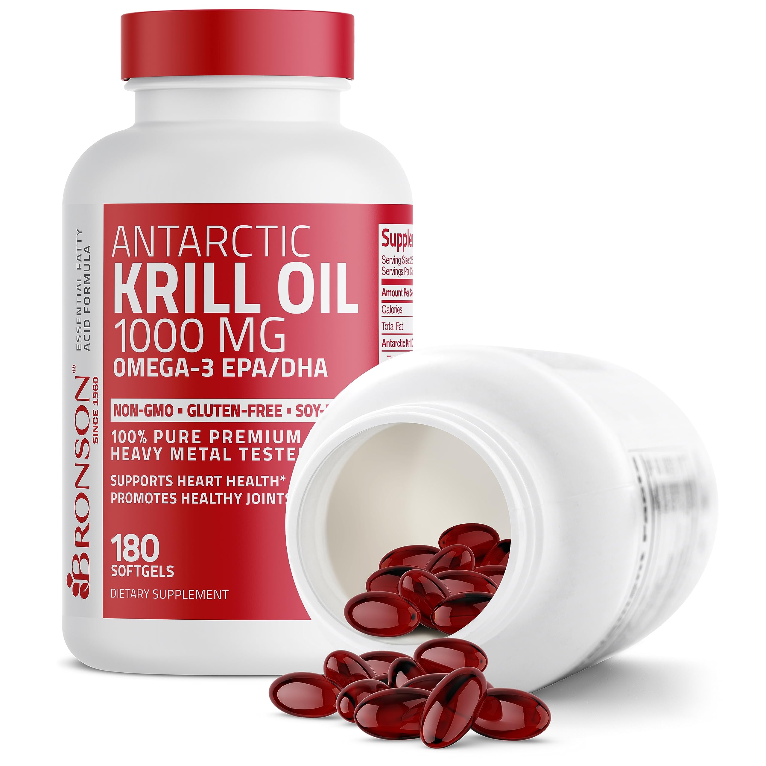 Bronson Antarctic Krill Oil 1000 mg with Omega-3s EPA, DHA, Astaxanthin and Phospholipid Bronson Au supplements