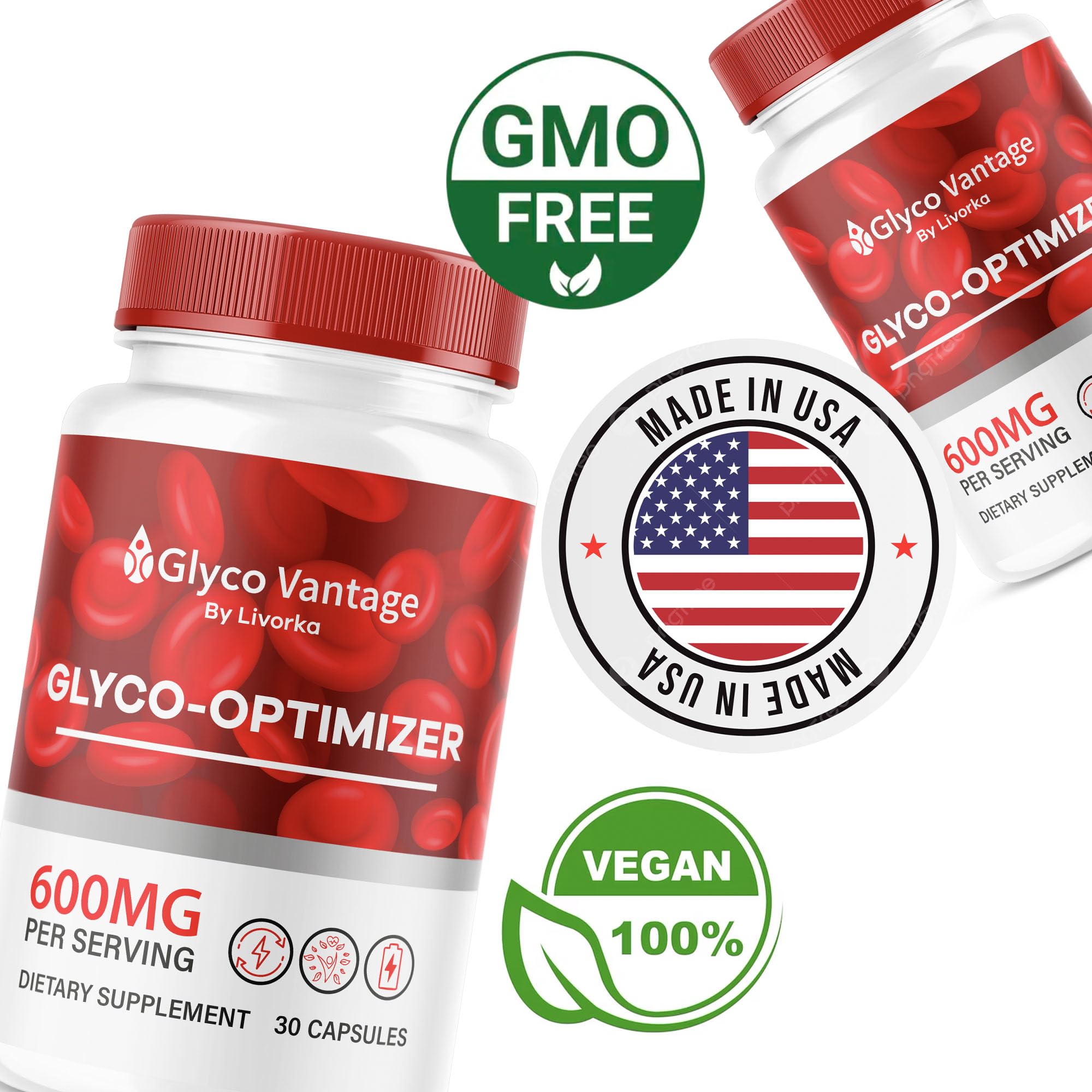 (2 Pack) Glyco Vantage Glyco Optimizer, Glyco Vantage, Glyco Vantage Capsules, Glyco Vantage Joint Optimizer, GlycoVantage Glyco Optimizer Pills, Glyco Vantage Support, 60 Capsules For 2 Months LIVORKA Au supplements