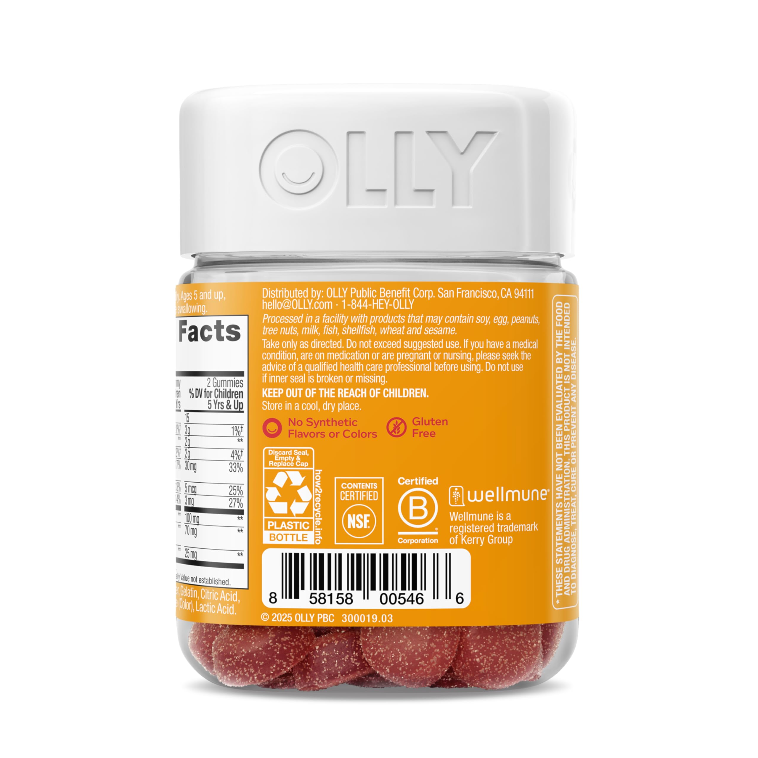 OLLY Kids Immunity Gummy, Immune Support, Wellmune, Elderberry, Vitamin C, Zinc, Chewable Supplement, Cherry - 50 Count OLLY Au supplements