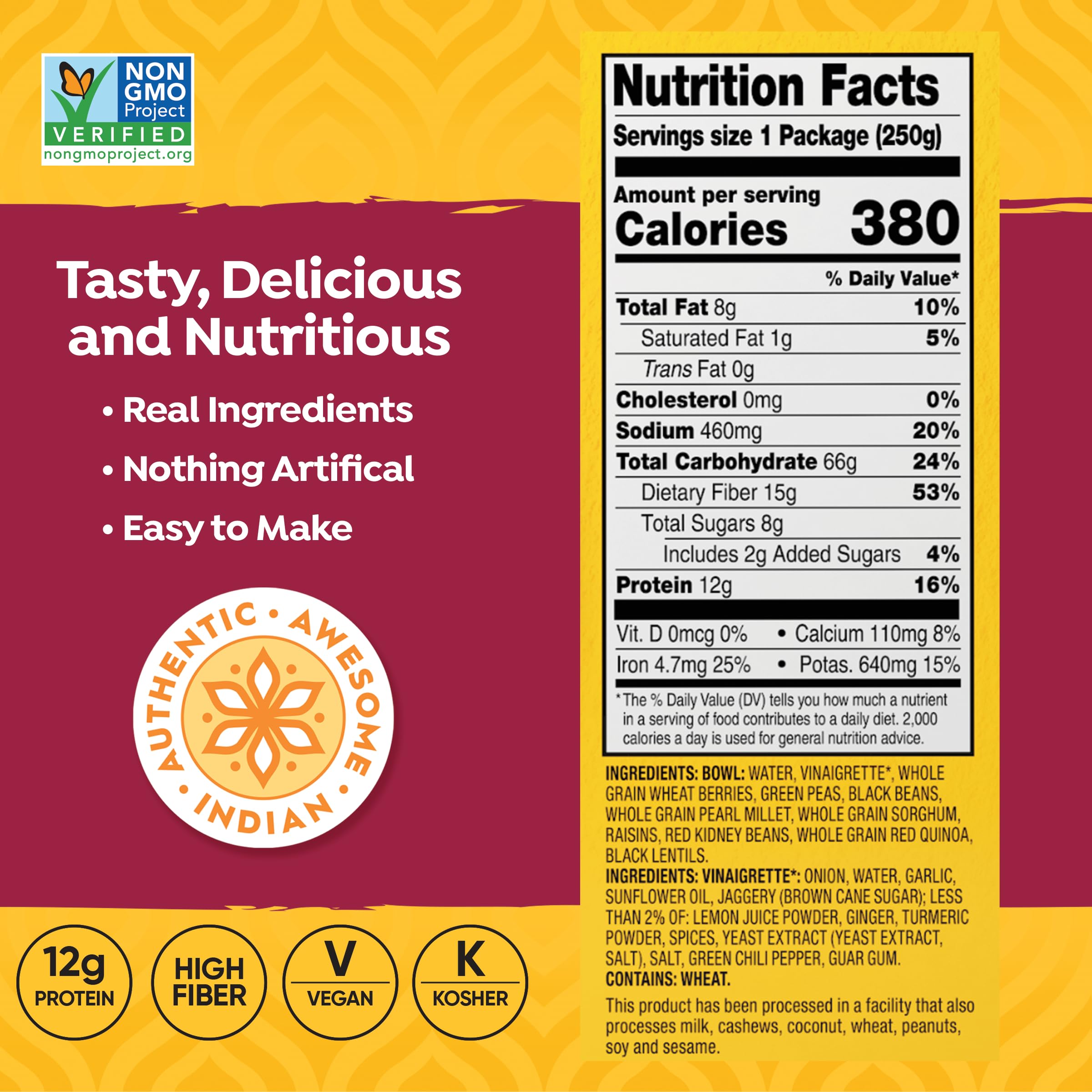 TASTY BITE Indian Protein Bowl, 8.8 Ounce, Pack of 6, Ready to Eat, Microwaveable TASTY BITE Au supplements