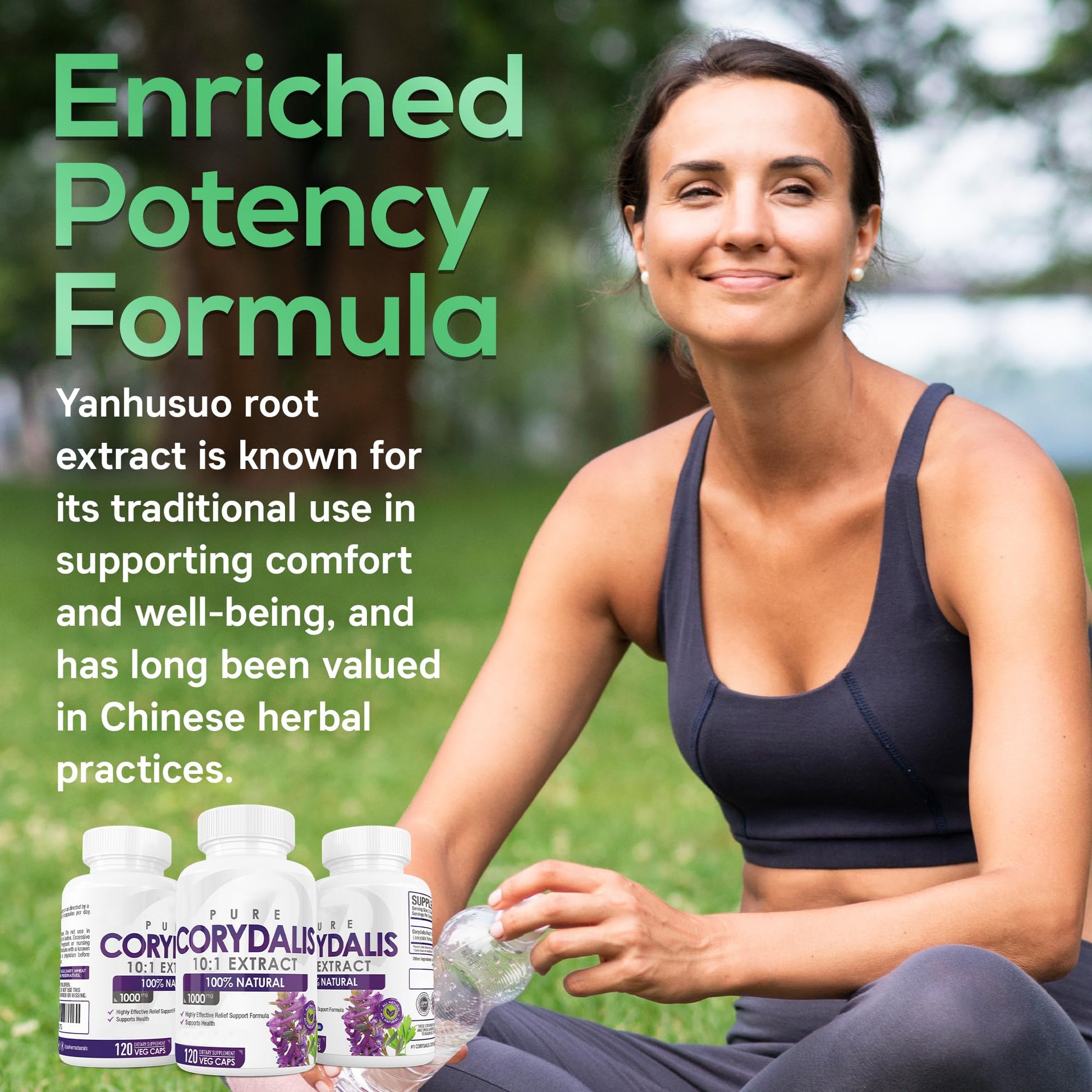Pure Corydalis Root Extract Capsule - 1000mg Strength, 10:1 Corydalis Yanhusuo Extract, Natural Relief, Long Lasting, 100% Vegetarian, 60 Servings, 120 Count Parker Naturals Au supplements