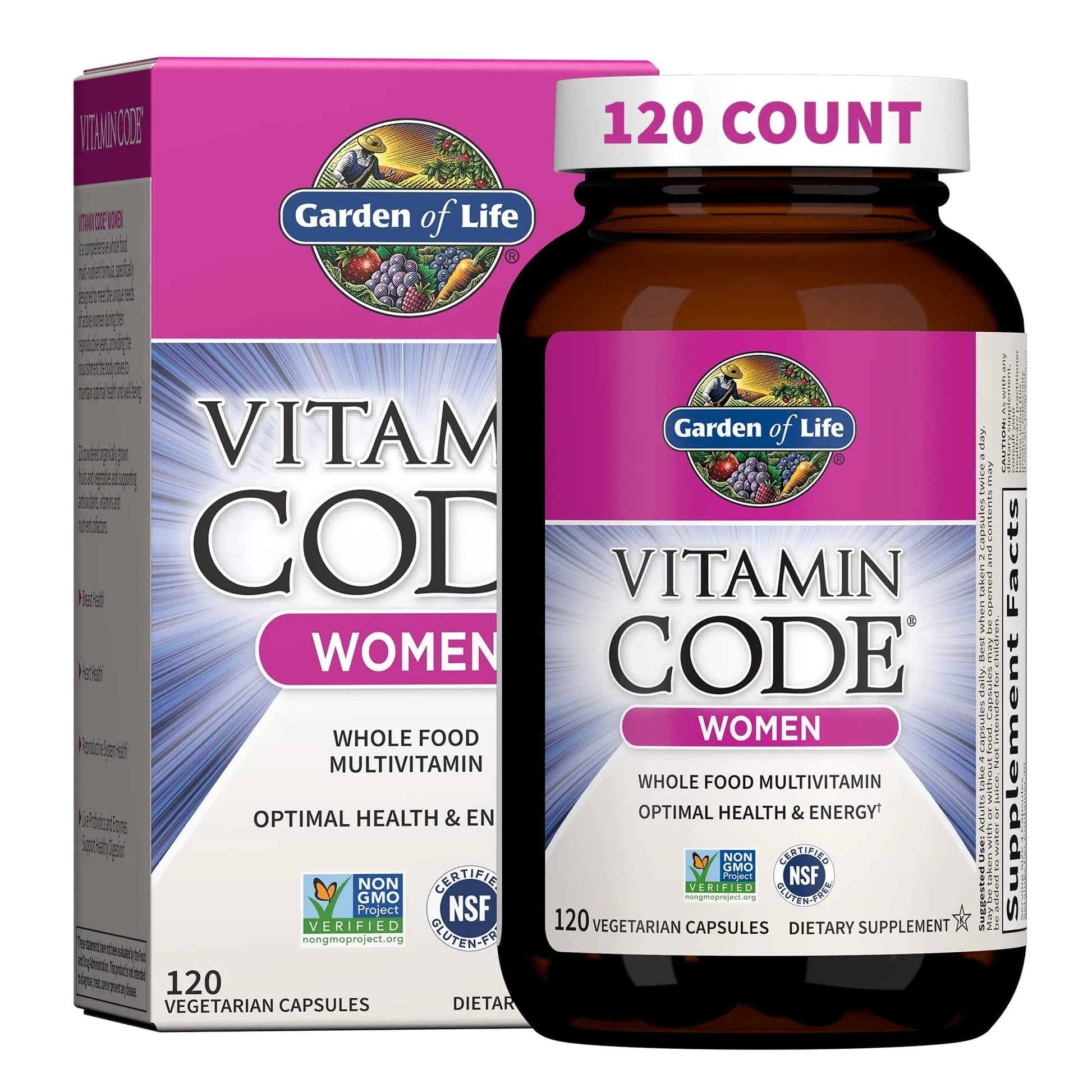 Garden of Life Vitamin Code Women's and Men's Multivitamins Bundle, 120+75 Capsules Garden of Life Au supplements