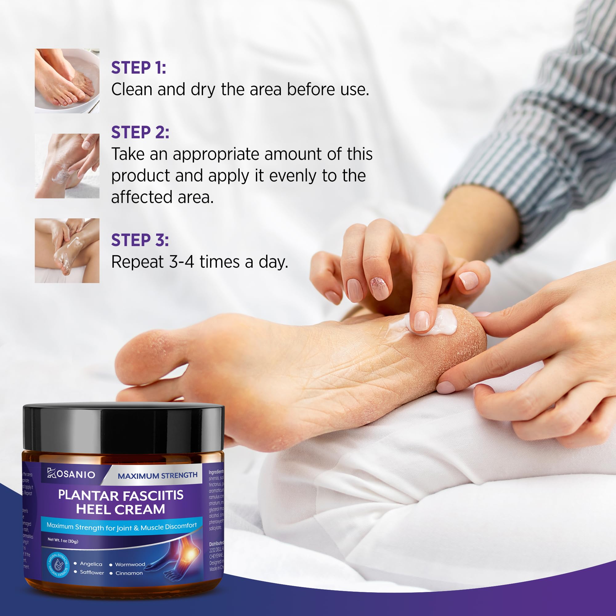 KOSANIO Plantar Fasciitis Relief Cream - Heel Discomfort Relief for Plantar Fasciitis, Foot, Knee, Hands, Legs - Natural Herbal Concentrate Formula - (30g / 1 oz (Pack of 1)) KOSANIO Au supplements