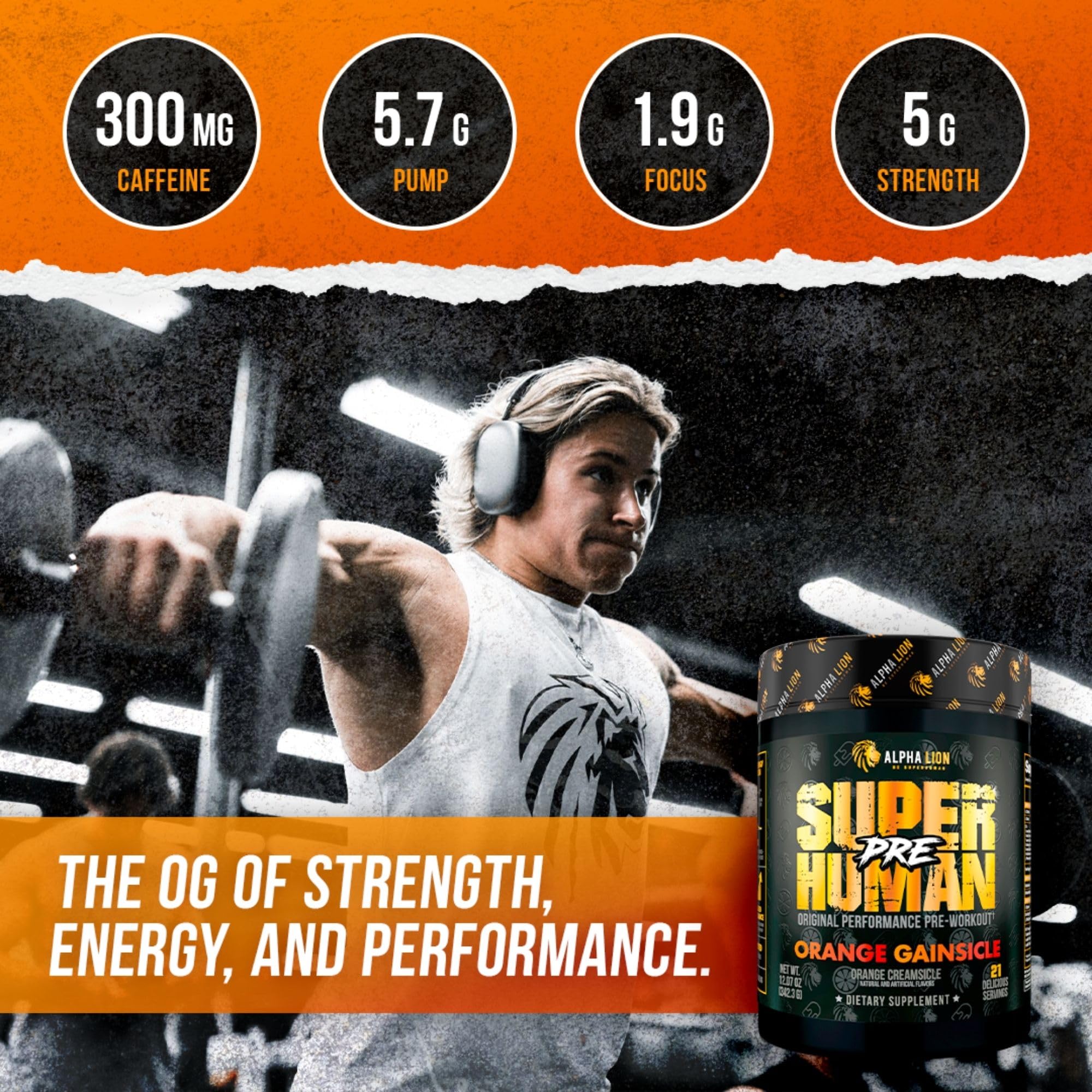 ALPHA LION Superhuman Pre Workout Powder & Post Workout Recovery Bundle, Sustained ALPHA LION Au supplements