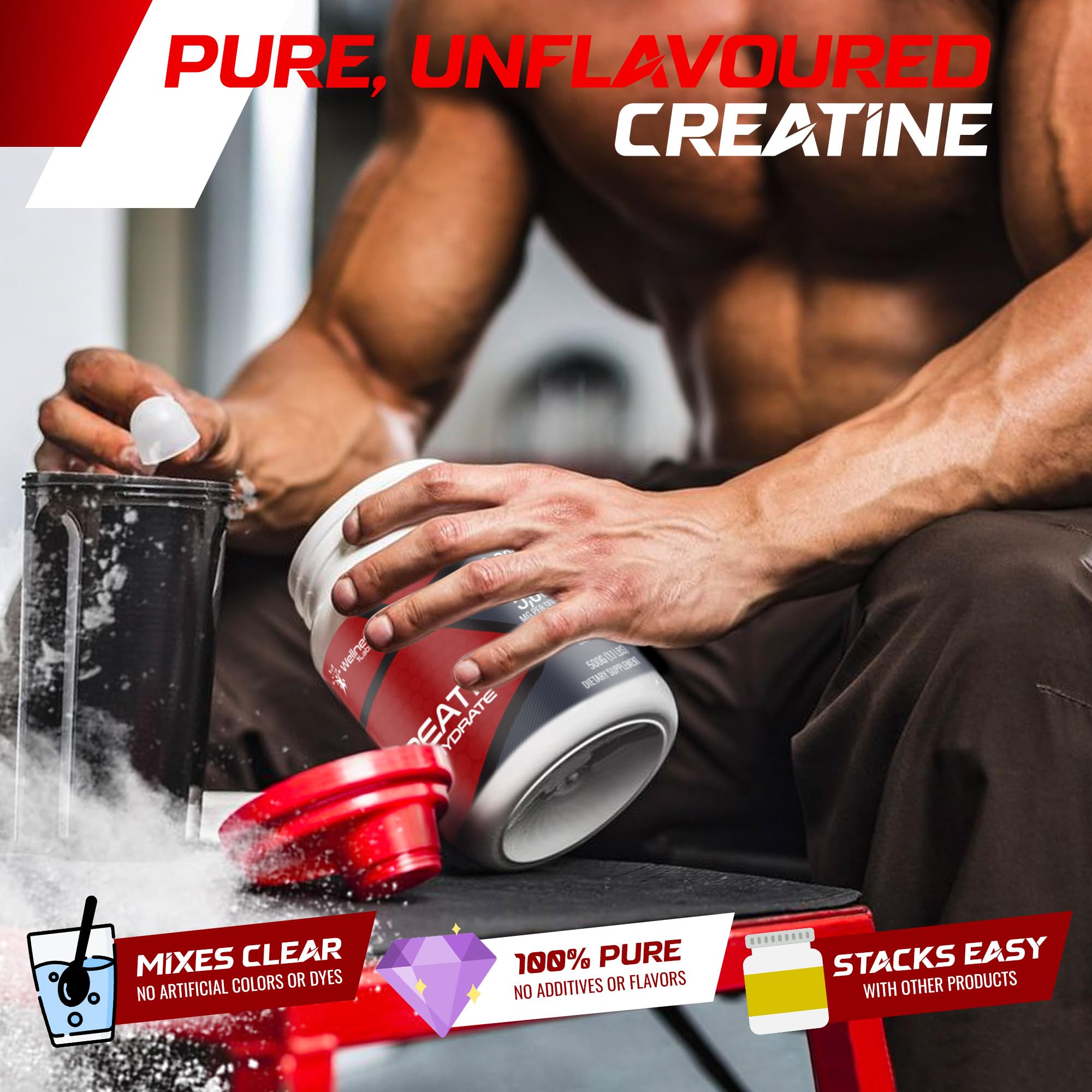 Creatine Monohydrate Powder - 5000mg Micronized for Muscle Growth, Enhanced WELLNESS LABSRX Au supplements