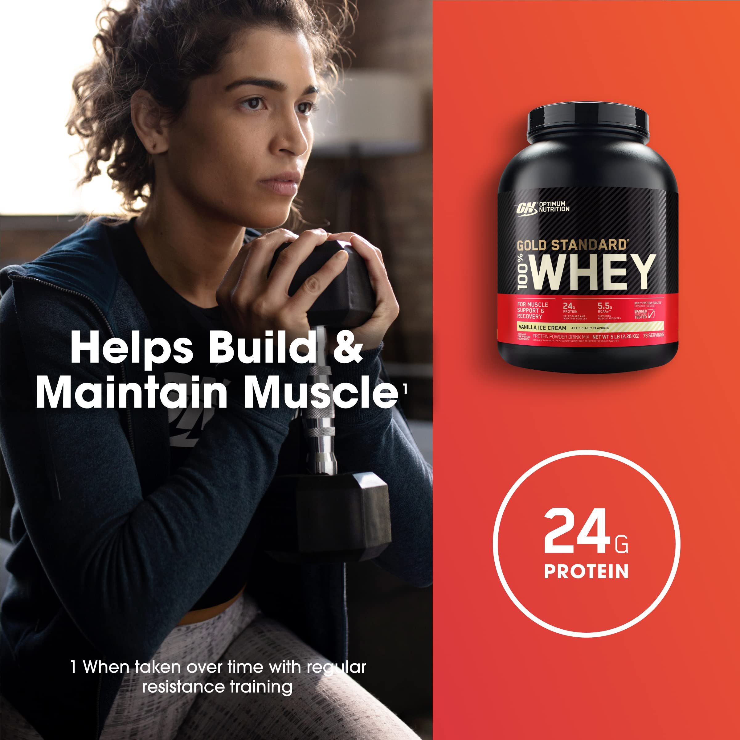 Optimum Nutrition Gold Standard 100% Whey Protein Powder, Vanilla Ice Cream & Microniz Optimum Nutrition Au supplements