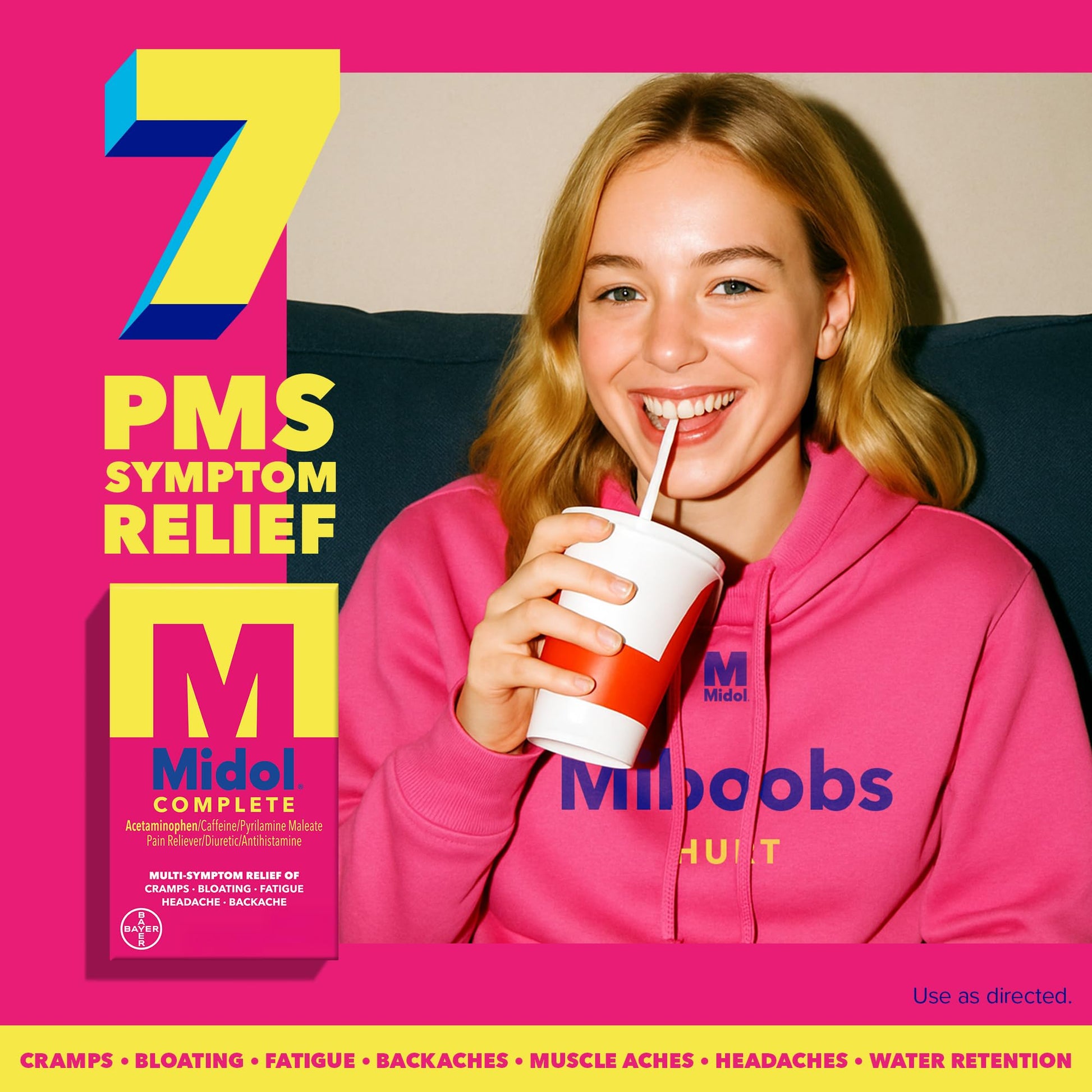 Midol Complete On The Go Caplets with Acetaminophen for Menstrual Symptom Relief, Period Cramp and Menstrual Pain Relief, 50 Count (25 Pouches of 2) Midol Au supplements
