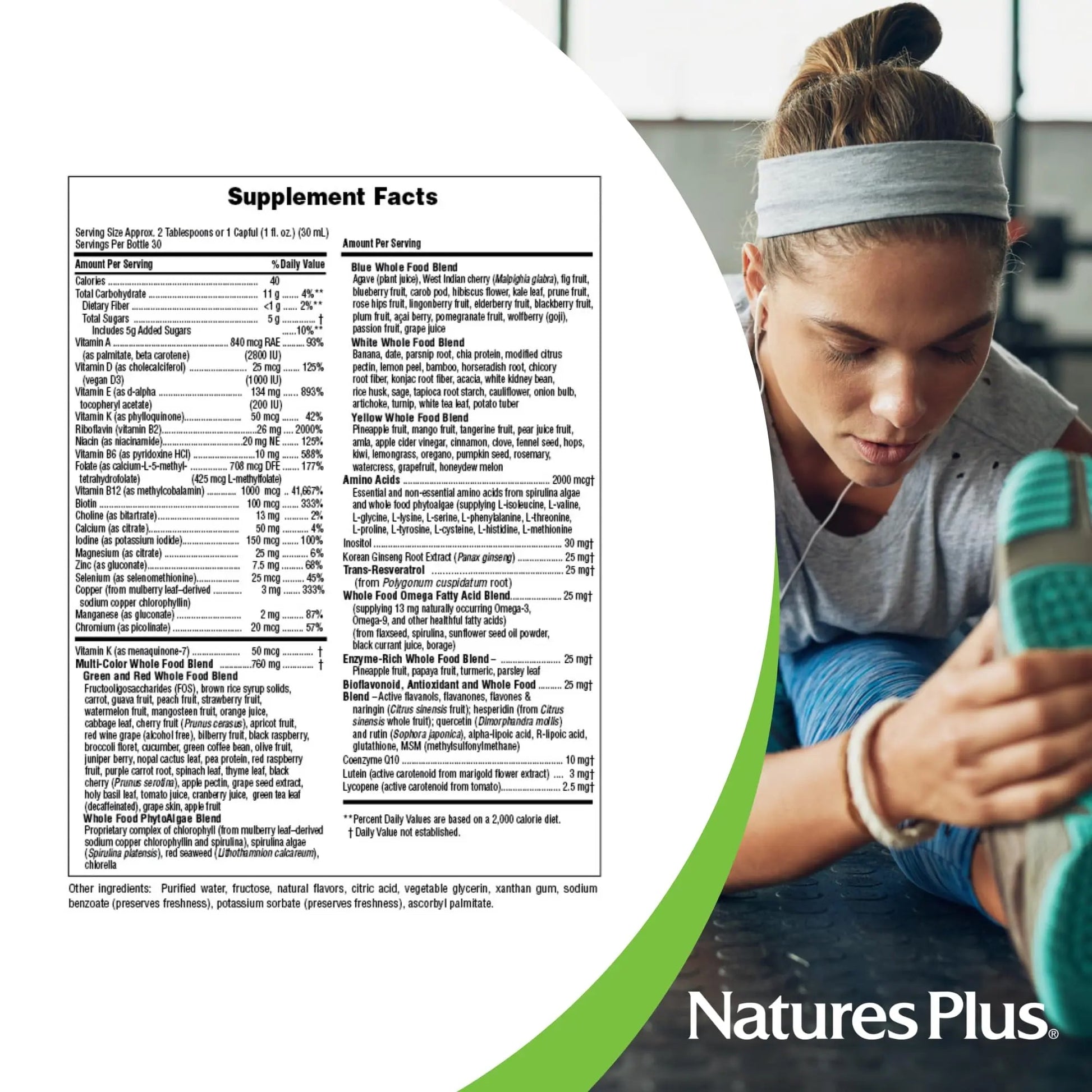 NaturesPlus Source of Life Gold Multivitamin Liquid - 30 oz - with Vitamins D3, B12 & K2 - Blood, Bone & Immune Support - Vegetarian & Gluten Free - 30 Servings NaturesPlus Au supplements