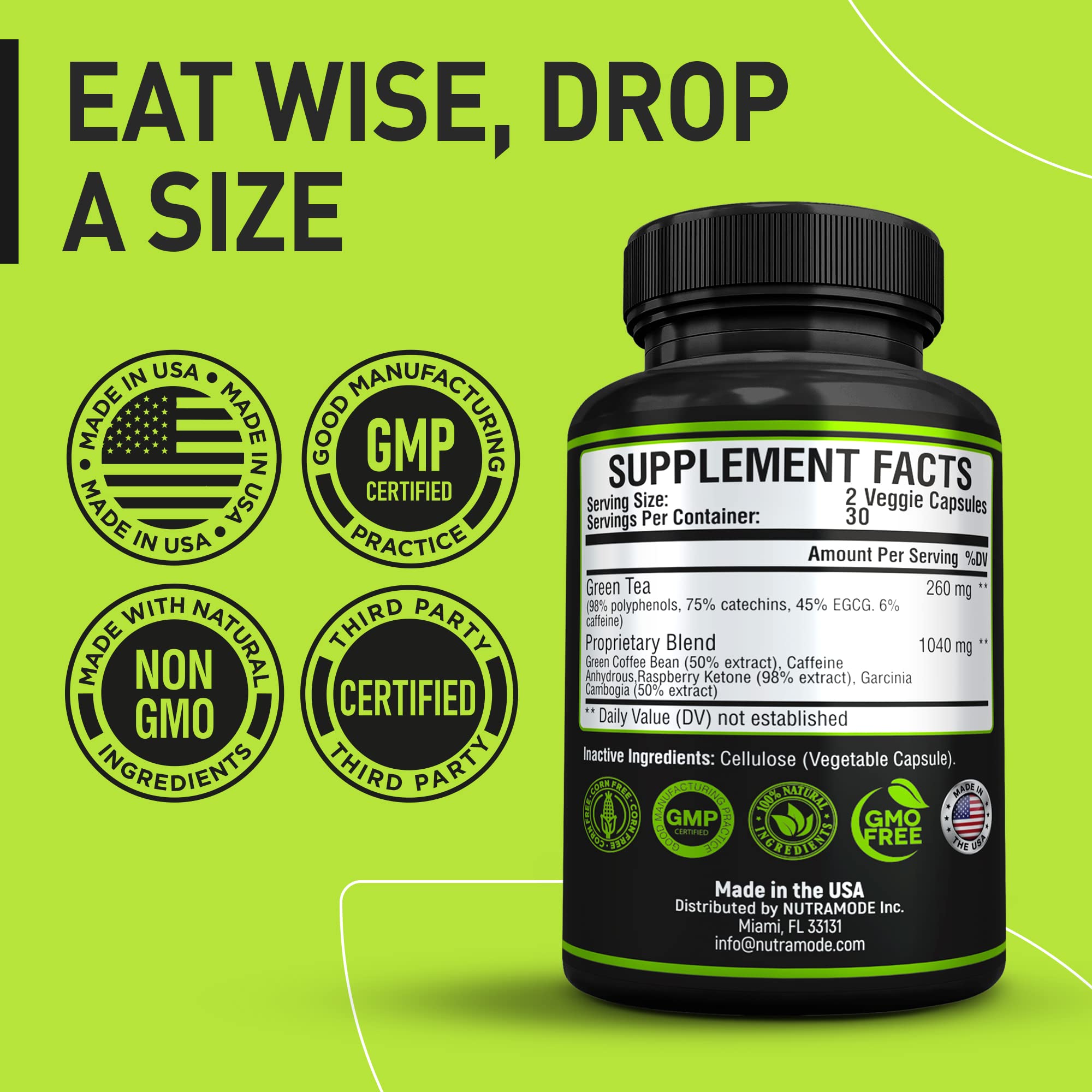 Premium Green Tea Extract Fat Burner Supplement EGCG-Natural Appetite Suppressant NUTRAMODE Au supplements
