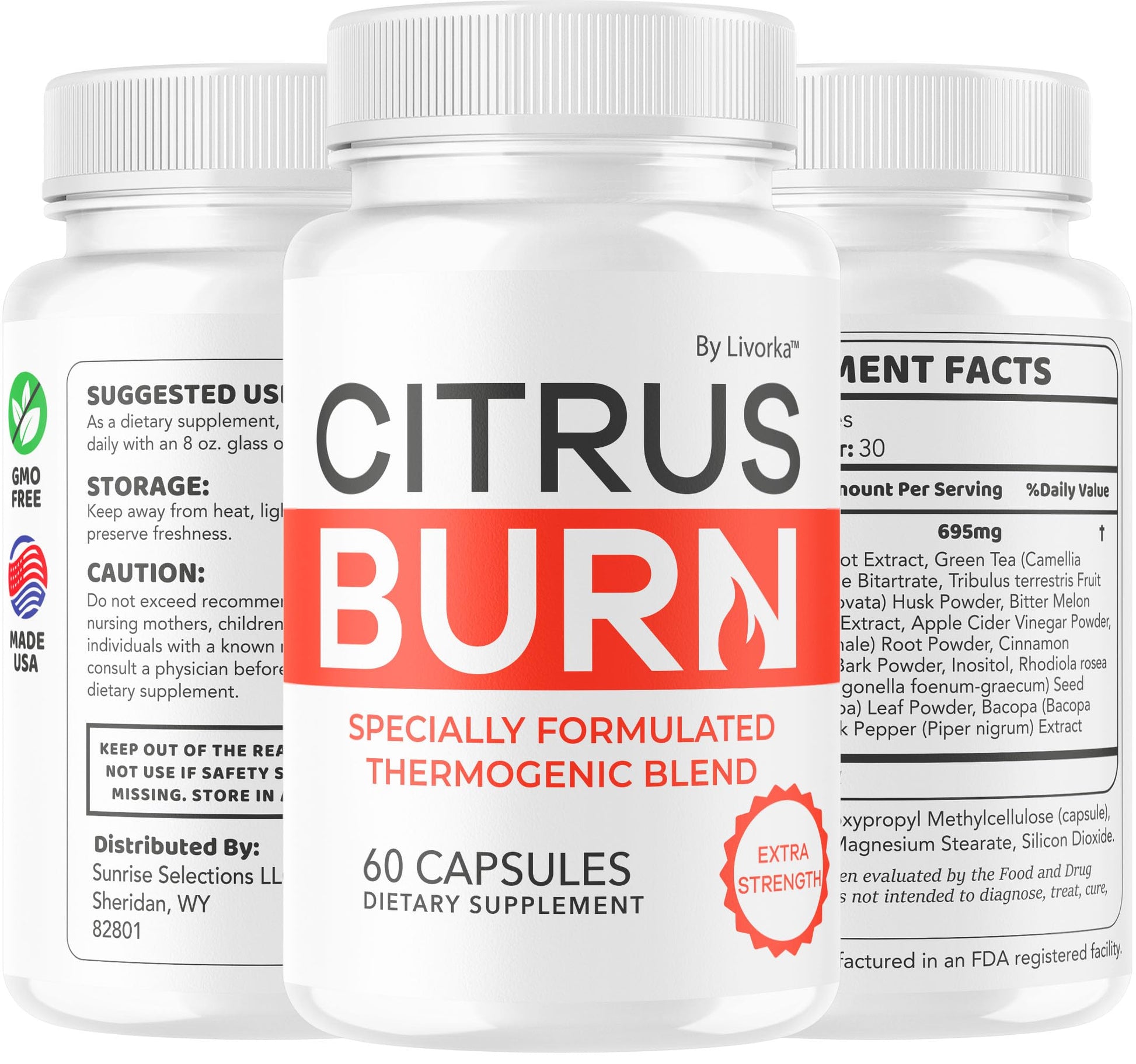 (5 Pack) Citrus Burn Capsules - Official CitrusBurn Pills Supplement Support All Natural Ingredients Advanced Formula Premium Multivitamin for Overall Health & Wellness, 300 Capsules for 5 Months LIVORKA Au supplements