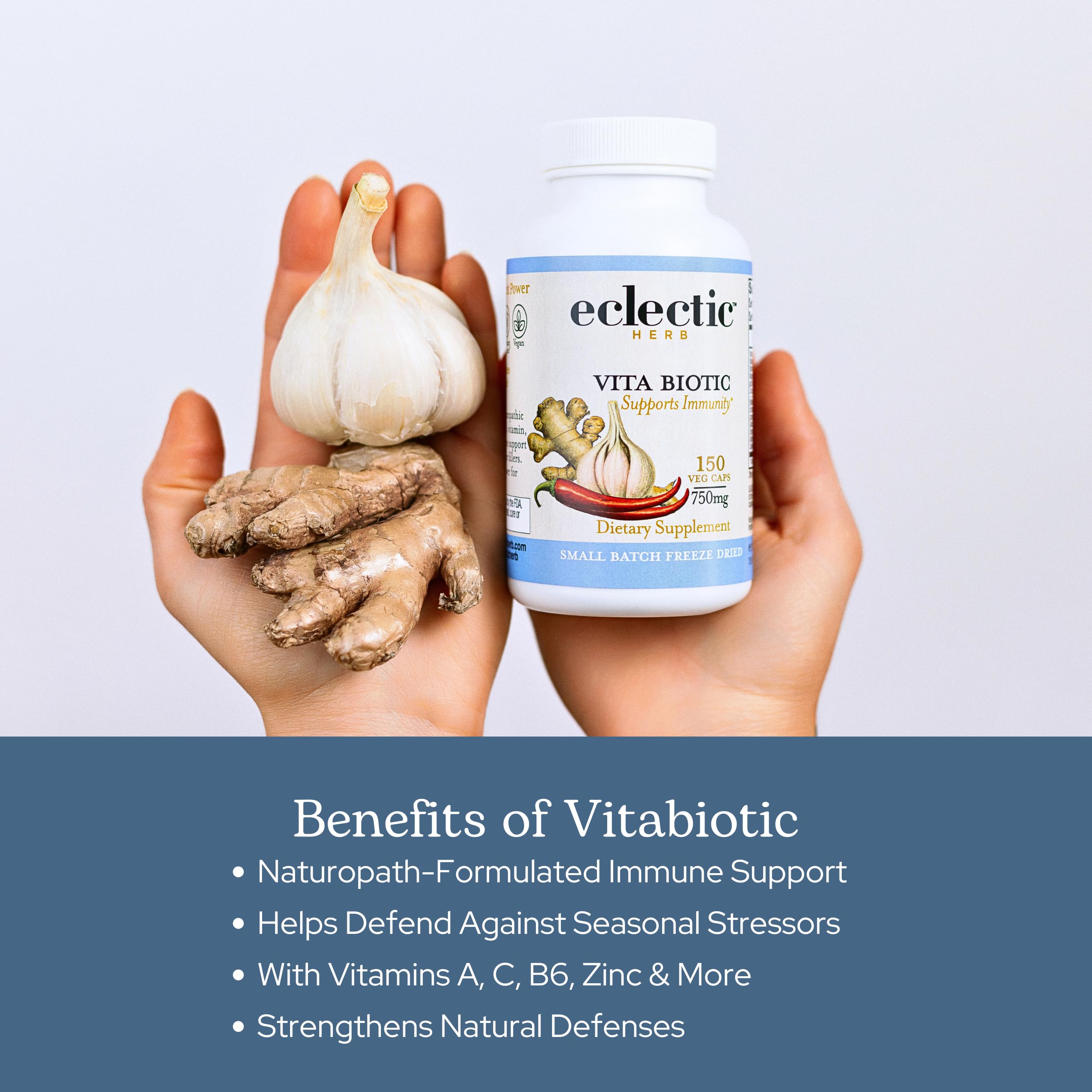 Eclectic Herb - Vitabiotic Capsules | Immune Support | Natural Herbal Multivitamin Supplement | Freeze Dried, Organic, Non-GMO, Vegan, Whole Herb (150 CT | 750 mg) ECLECTIC INSTITUTE Au supplements