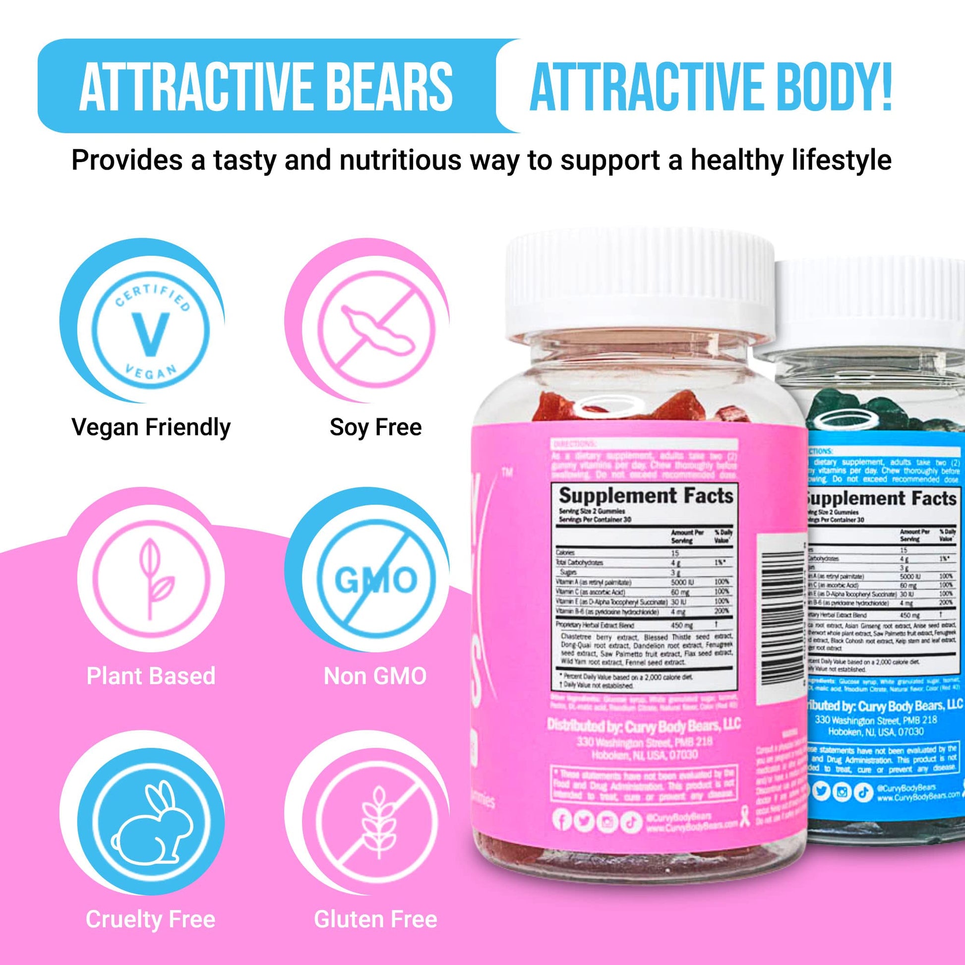 Curvy Body Bears Gummies Combo Pack - Chest and Bum Gummies - Workout Aid Curvy Body Bears Au supplements