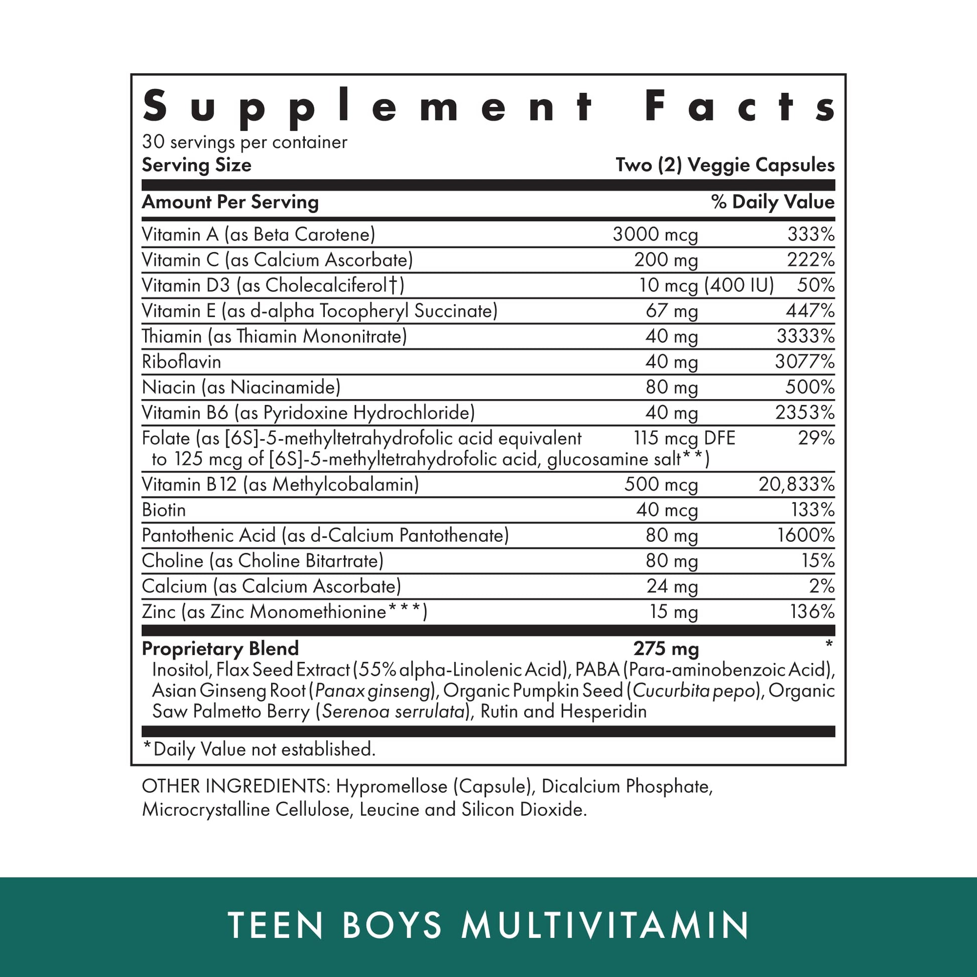 Michael's Health Naturopathic Programs Teen Boys - 60 Vegetarian Capsules - Daily Multivitamin Supplement - Kosher - 30 Servings MICHAEL'S Au supplements