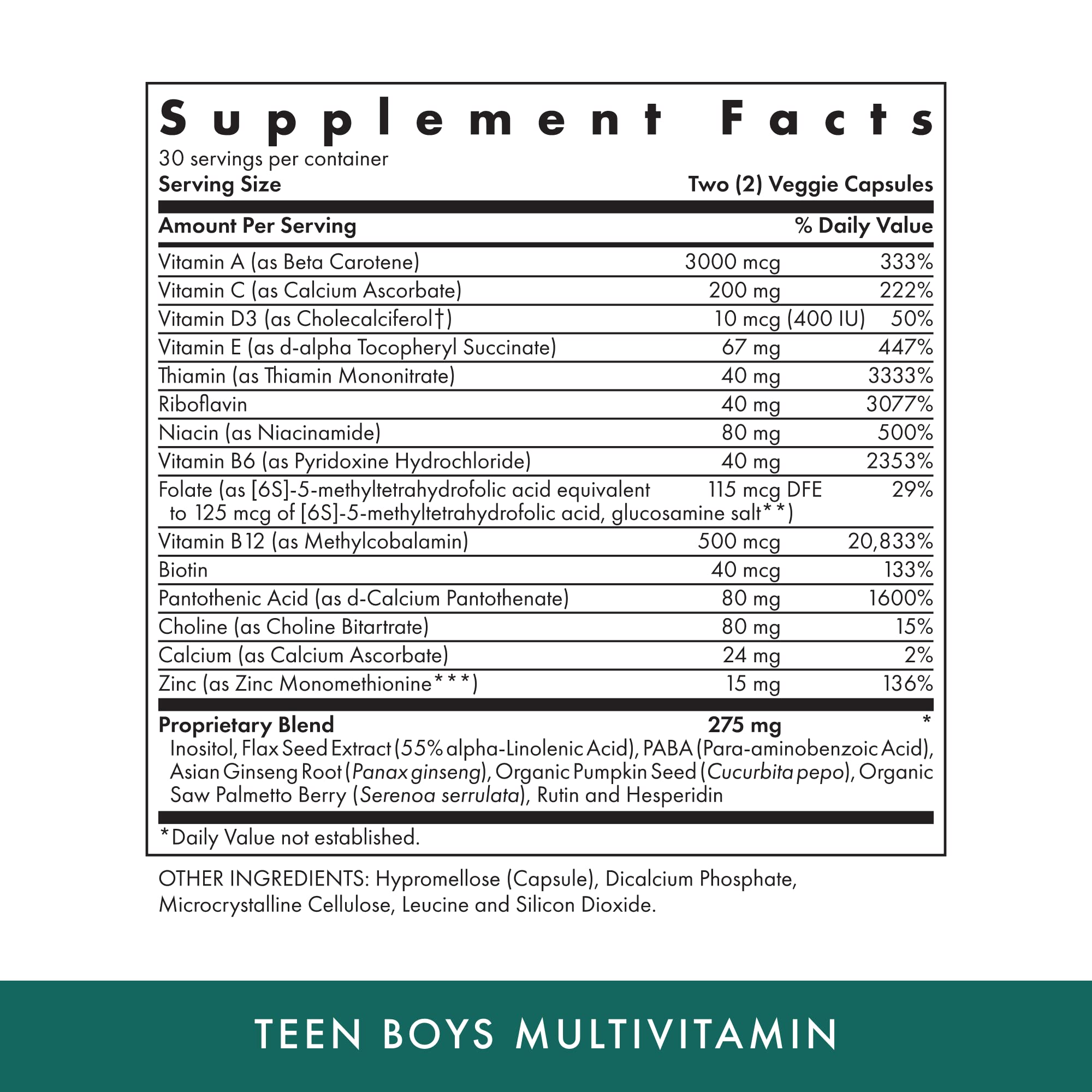 Michael's Health Naturopathic Programs Teen Boys - 60 Vegetarian Capsules - Daily Multivitamin Supplement - Kosher - 30 Servings MICHAEL'S Au supplements