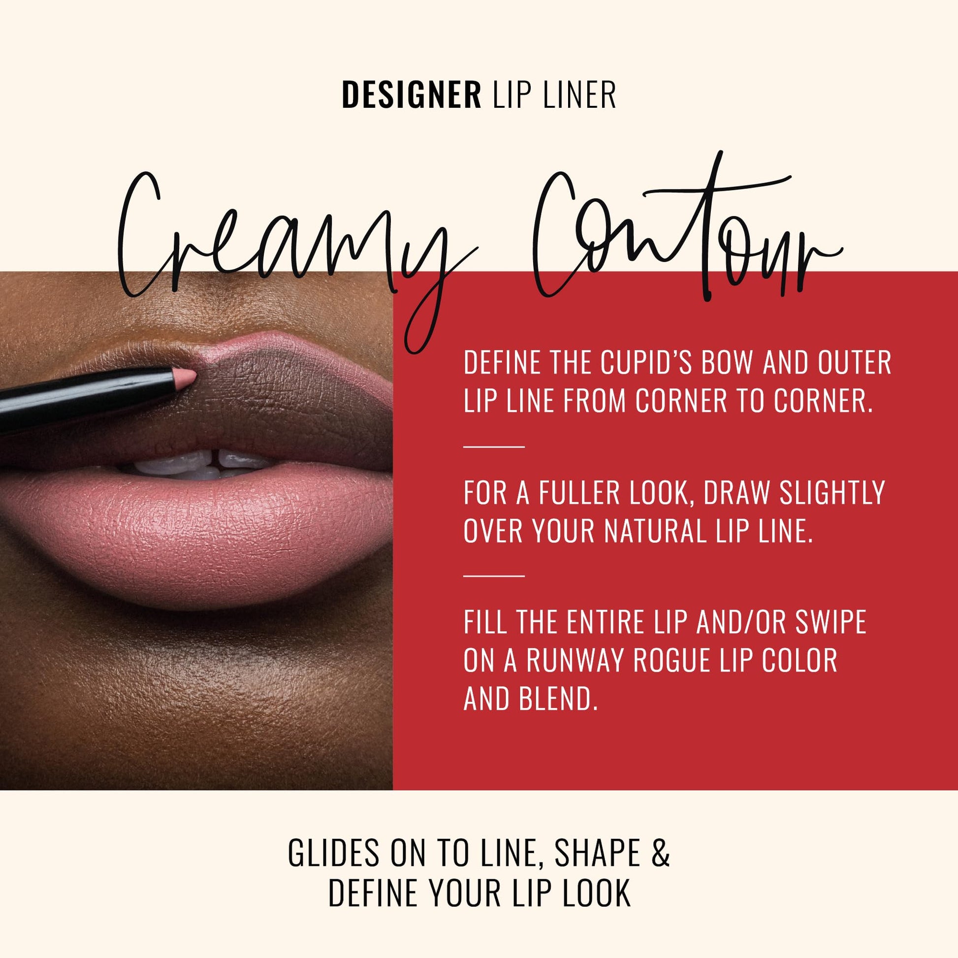 Runway Rogue Designer Liner Lip Pencil, Matte Cool Berry-Rose Lip Liner Pencil and Lip Liner Sharpener, ‘Camera Ready’ Runway Rogue Au supplements