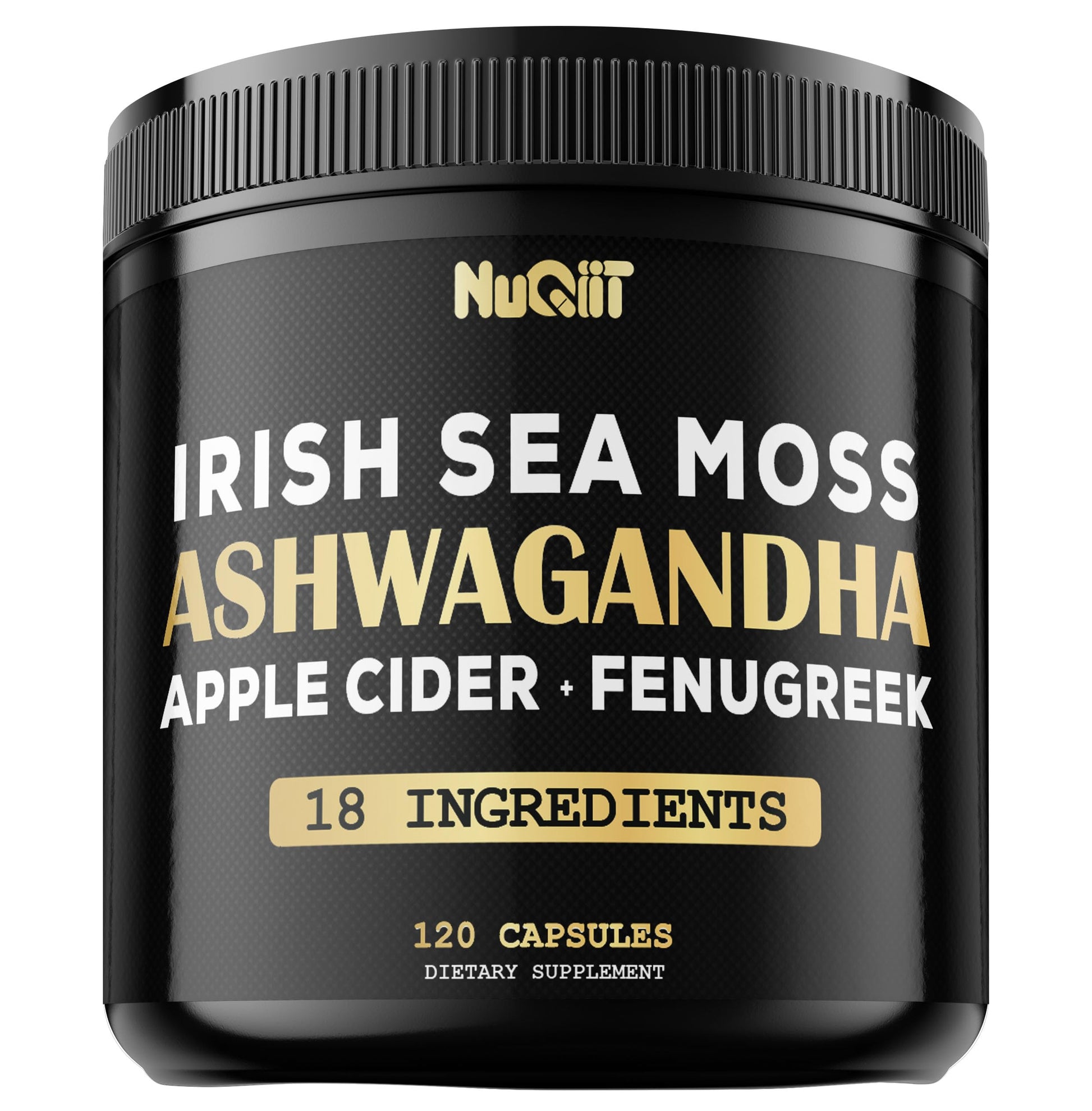 NUQIIT Organic Ashwangdha Capsules 15000mg Irish Sea Moss Apple Cider Vinegar & More - Support Brain Health, Strength & Immune System - 120 Vegan Capsules NUQIIT Au supplements