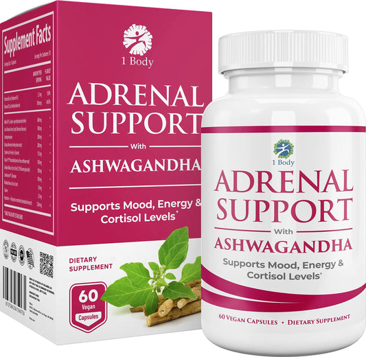 1 Body Adaptogen Complex Supplement with Ashwagandha - 60 Vegan Cap 1 BodyAU supplements