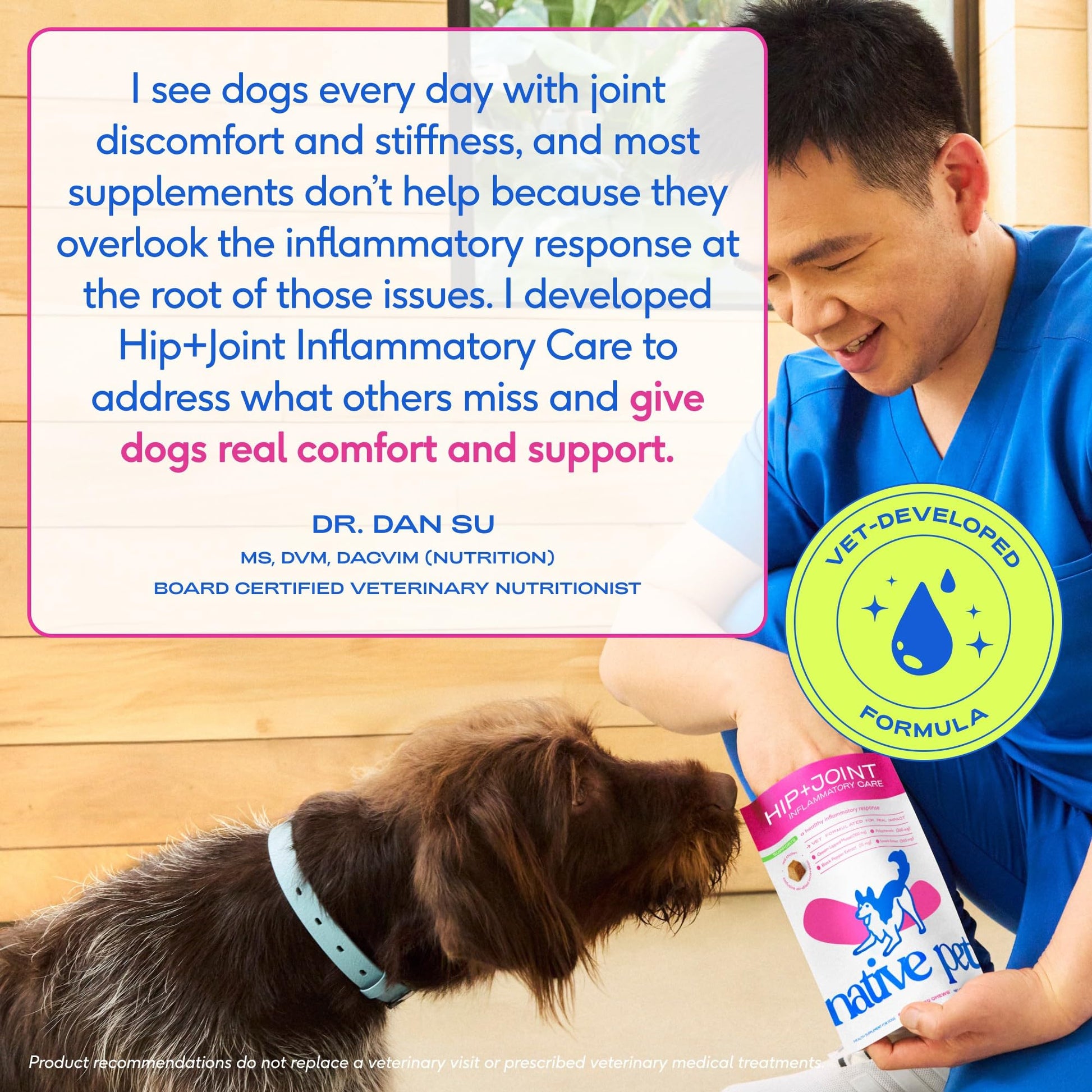 Native Pet Inflammatory Care - Pain Relief for Dogs - Green-Lipped Mussel, Turmeric & Collagen for Dogs - Hip and Joint Supplement Supports Healthy Inflammatory Response & Joint Comfort - 60 Chews Native Pet Au supplements