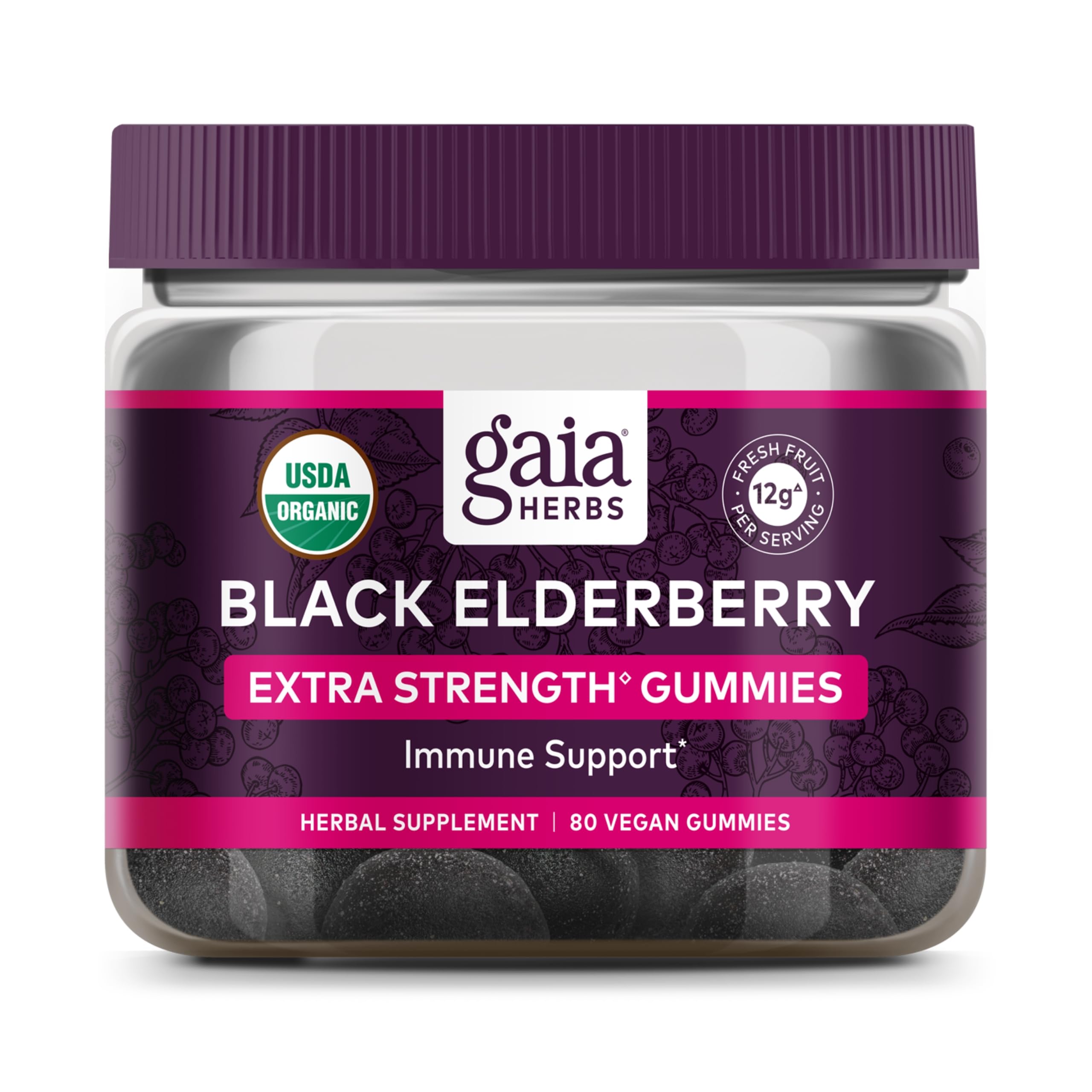 Gaia Herbs Black Elderberry (Sambucus Nigra) Extra Strength Gummies Gaia Herbs Au supplements
