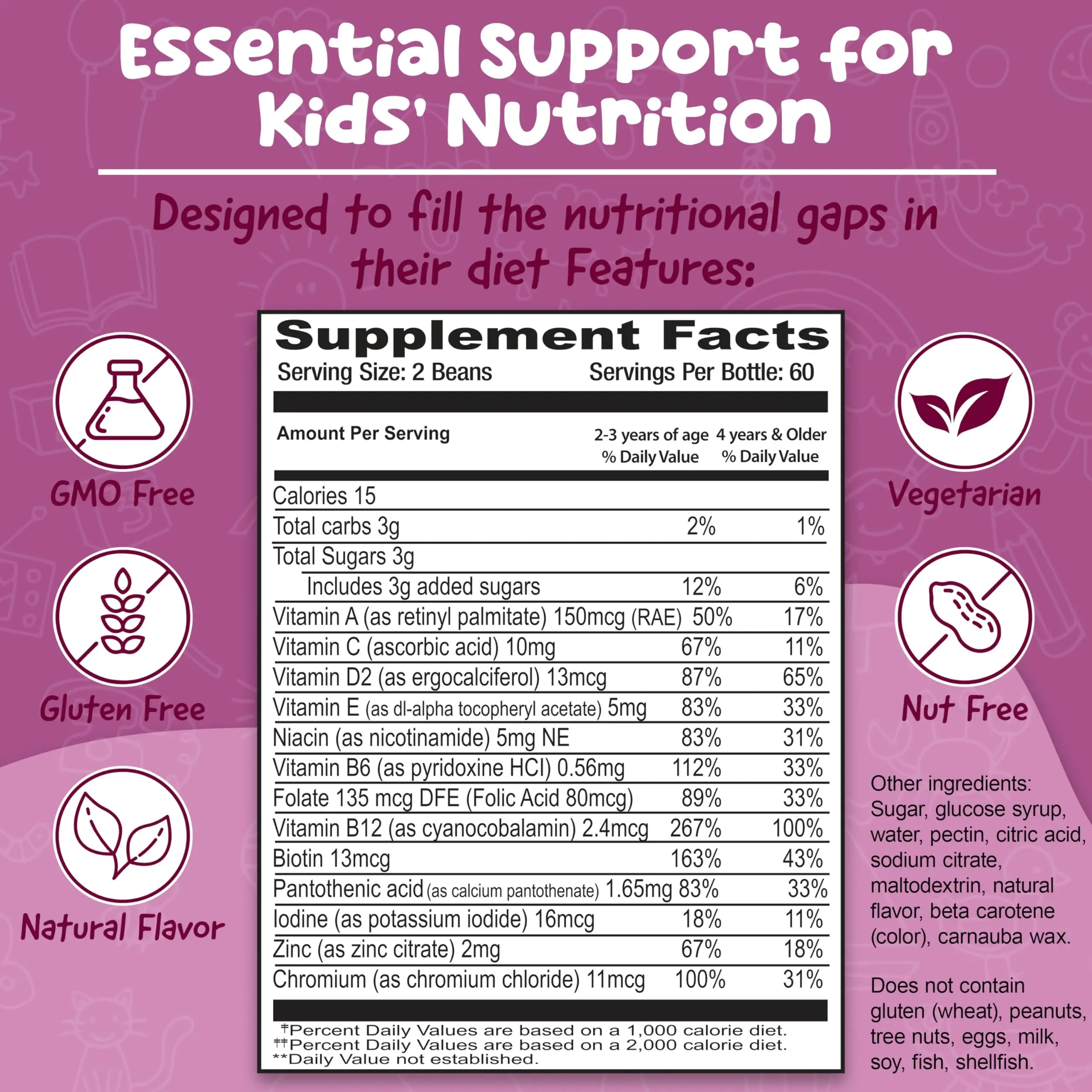 BeElevated Kids Multivitamin Gummies – Tasty Berry-Flavored Zinc Gummies for Children & Adults – Vegetarian, Gluten-Free BeElevated Au supplements