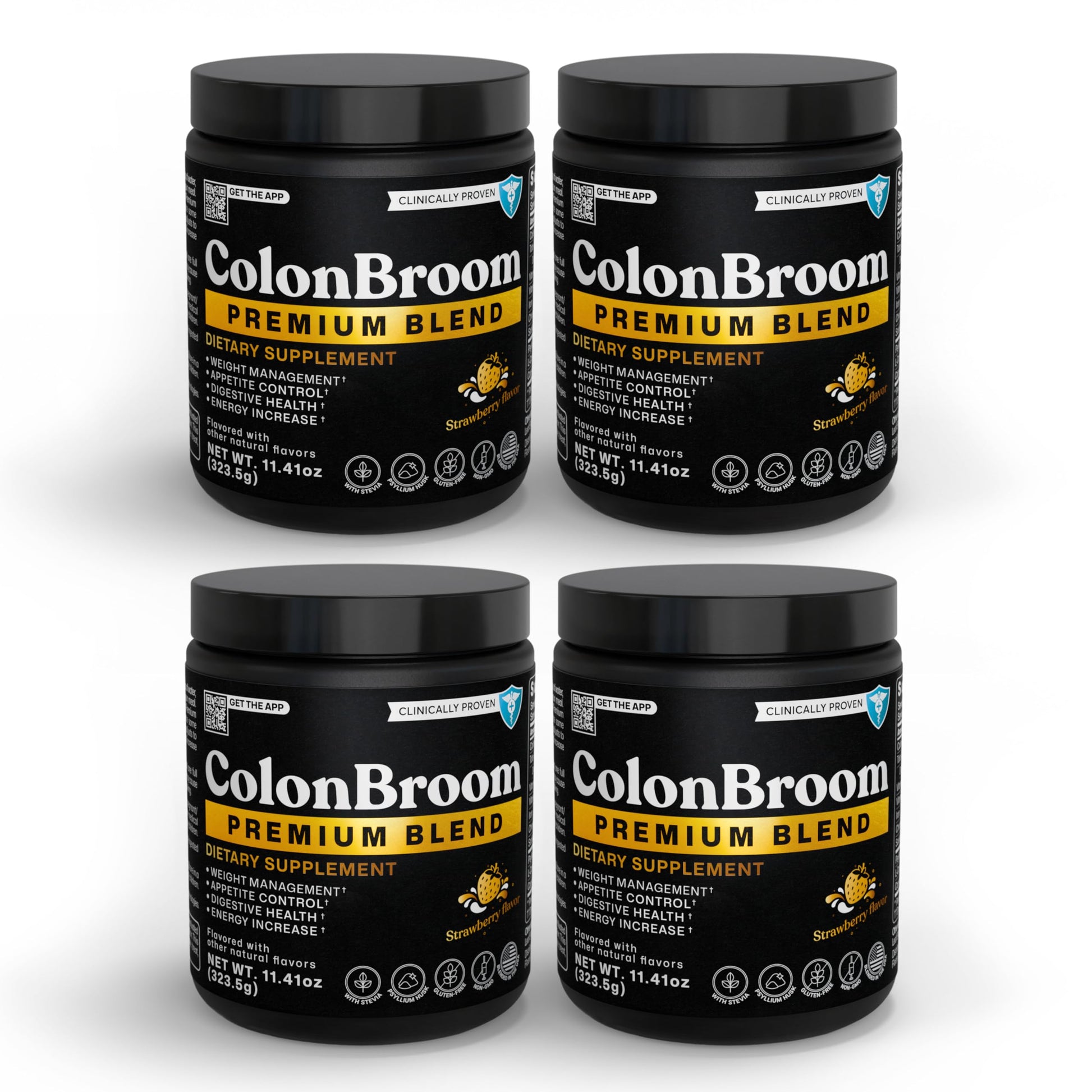 ColonBroom Premium Weight Management Supplement (Strawberry) - Colon Broom Psyllium Husk Fiber Powder Drink - Gluten Free, Non-GMO Colon Cleanse for Bloating Relief & Gut Health, 200 Servings ColonBroom Au supplements