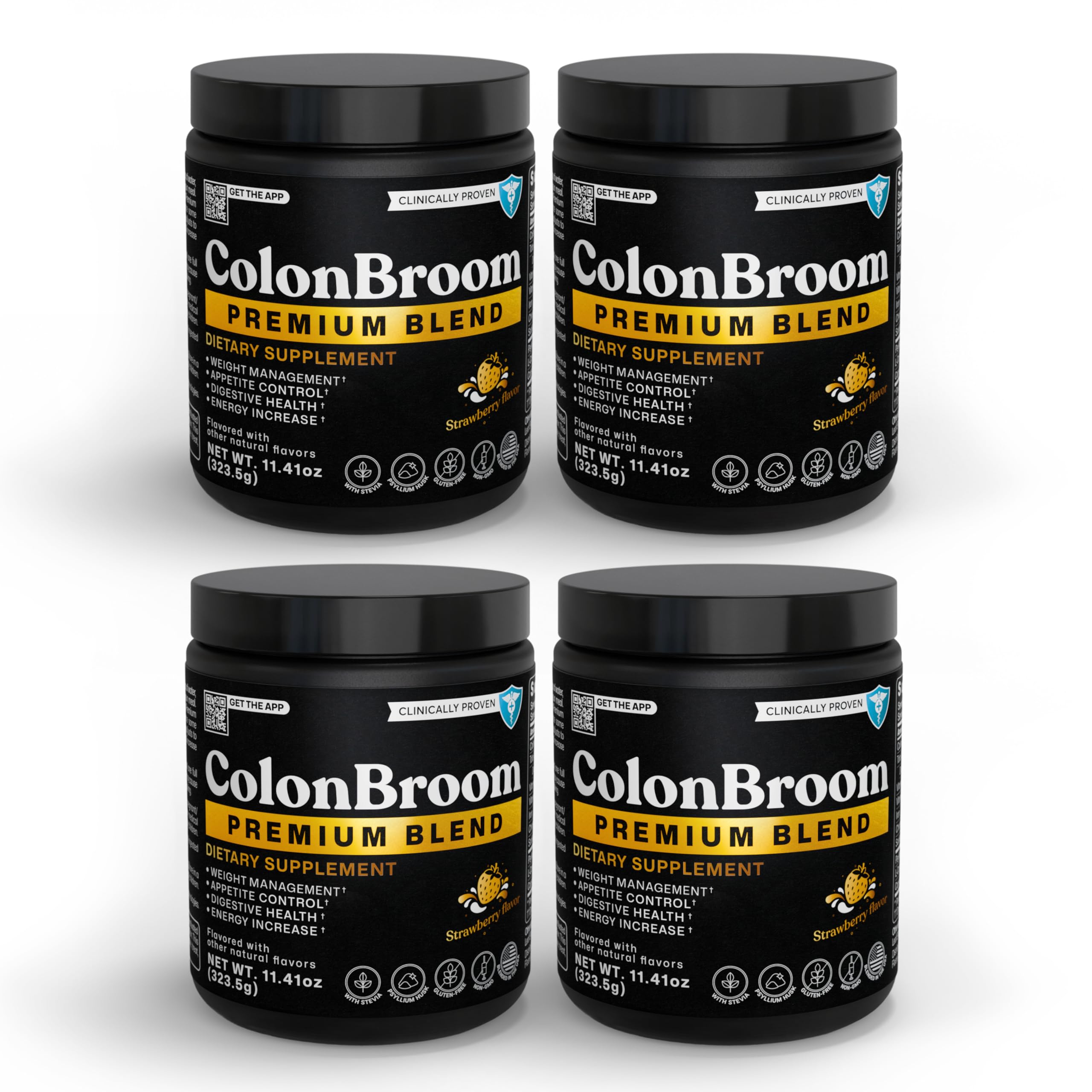 ColonBroom Premium Weight Management Supplement (Strawberry) - Colon Broom Psyllium Husk Fiber Powder Drink - Gluten Free, Non-GMO Colon Cleanse for Bloating Relief & Gut Health, 200 Servings ColonBroom Au supplements