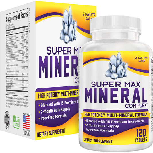 2-Month Multimineral Supplement Support Iron-Free Formula | Daily Multiminerals | Multi-Mineral Supplements | Minerals Complex | 60-Day Bulk Supply | 120 Tablets Elevate Recovery SupplementsUS supplements