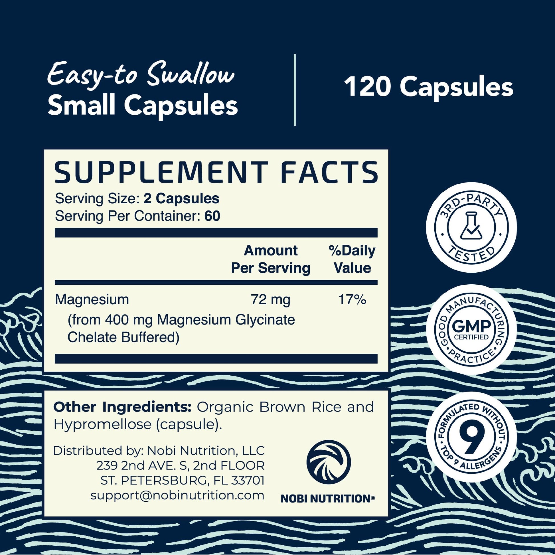 Magnesium Glycinate 400mg | High Absorption Formula for Sleep, Calm, Muscle Relaxation, Heart, Bone & Nerve Support for Women & Men | Chelated Magnesium Glycinate Supplement | 120 Ct (2 Month Supply) Nobi Nutrition Au supplements