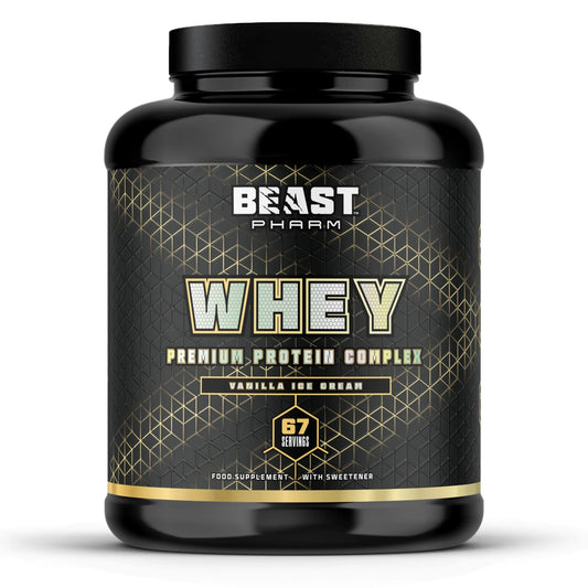 Beast Pharm | WHEY Protein Powder | 2.01kg/67 Servings | Vanilla Ice Cream Beast PharmAU supplements