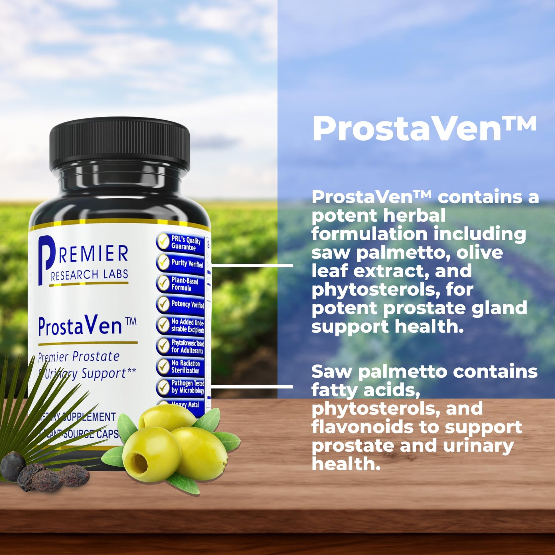 Premier Research Labs ProstaVen - Prostate Supplements for Men, Prostate Health Formula, Natural Supplement with Organic Saw Palmetto - 90 Vegetarian Capsules Premier Research Labs Au supplements