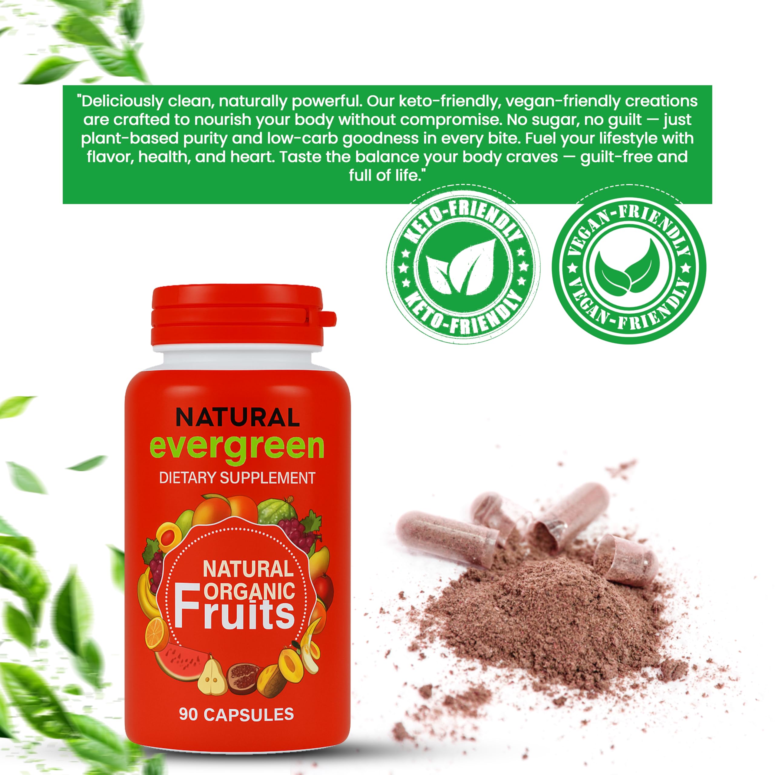 Fruit and Veggies Supplement – 100% Natural Super Greens Blend with Fruits & Vegetables | Veggie Capsules for Adults & Kids | Daily Nutrient Support Packed with Natural Vitamins & Minerals Natural Evergreen Au supplements