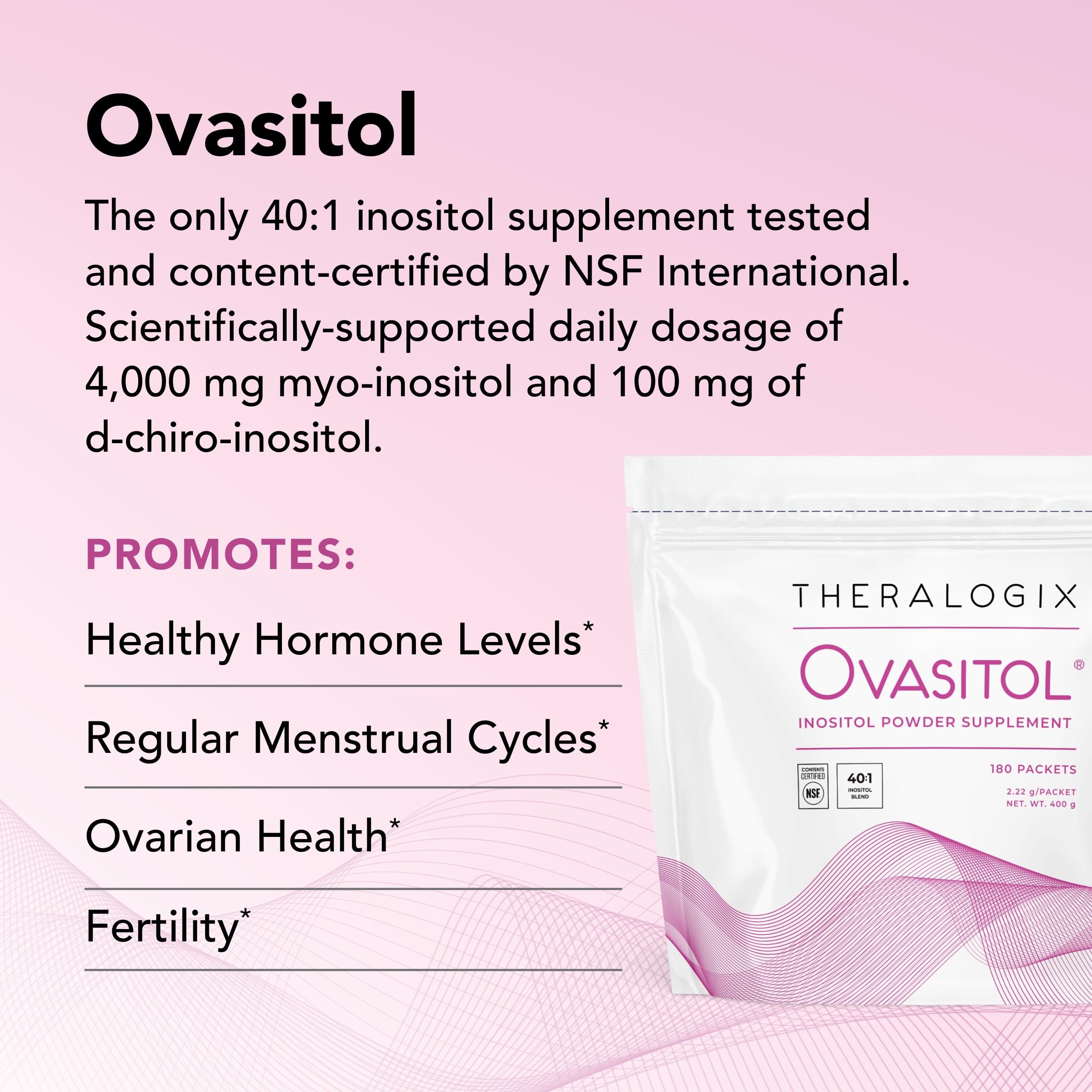 Theralogix Ovasitol Inositol Powder Packets - 180 Servings - Myo-Inositol Theralogix Au supplements