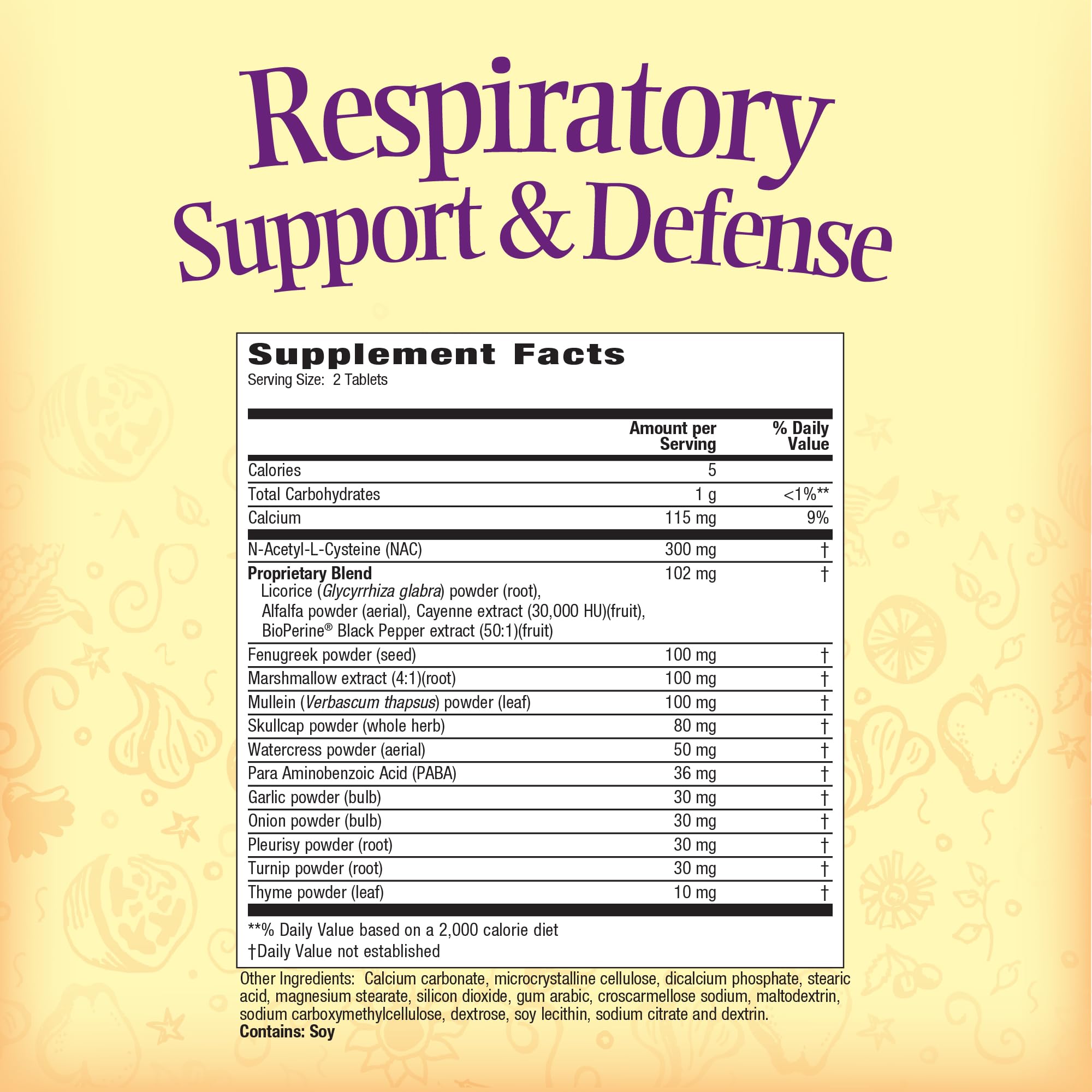 Nature's Secret Respiratory Support & Defense - 60 Tablets - Promotes Healthy Lungs & Bronchial Tract - With NAC, Fenugreek & Marshmallow - 30 Total Servings Nature's Secret Au supplements