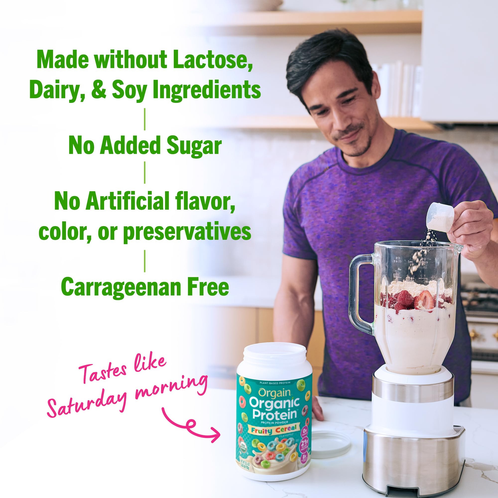 Orgain Organic Vegan Protein Powder, Fruity Cereal - 21g Plant Based Protein, Gluten Free Orgain Au supplements