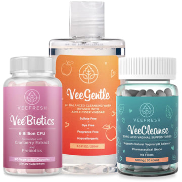 VeeBalance Bundle – Boric Acid Suppositories, Feminine Wash & Cranberry Probiotics for Women – pH Balance & Freshness Support VeeFresh Au supplements