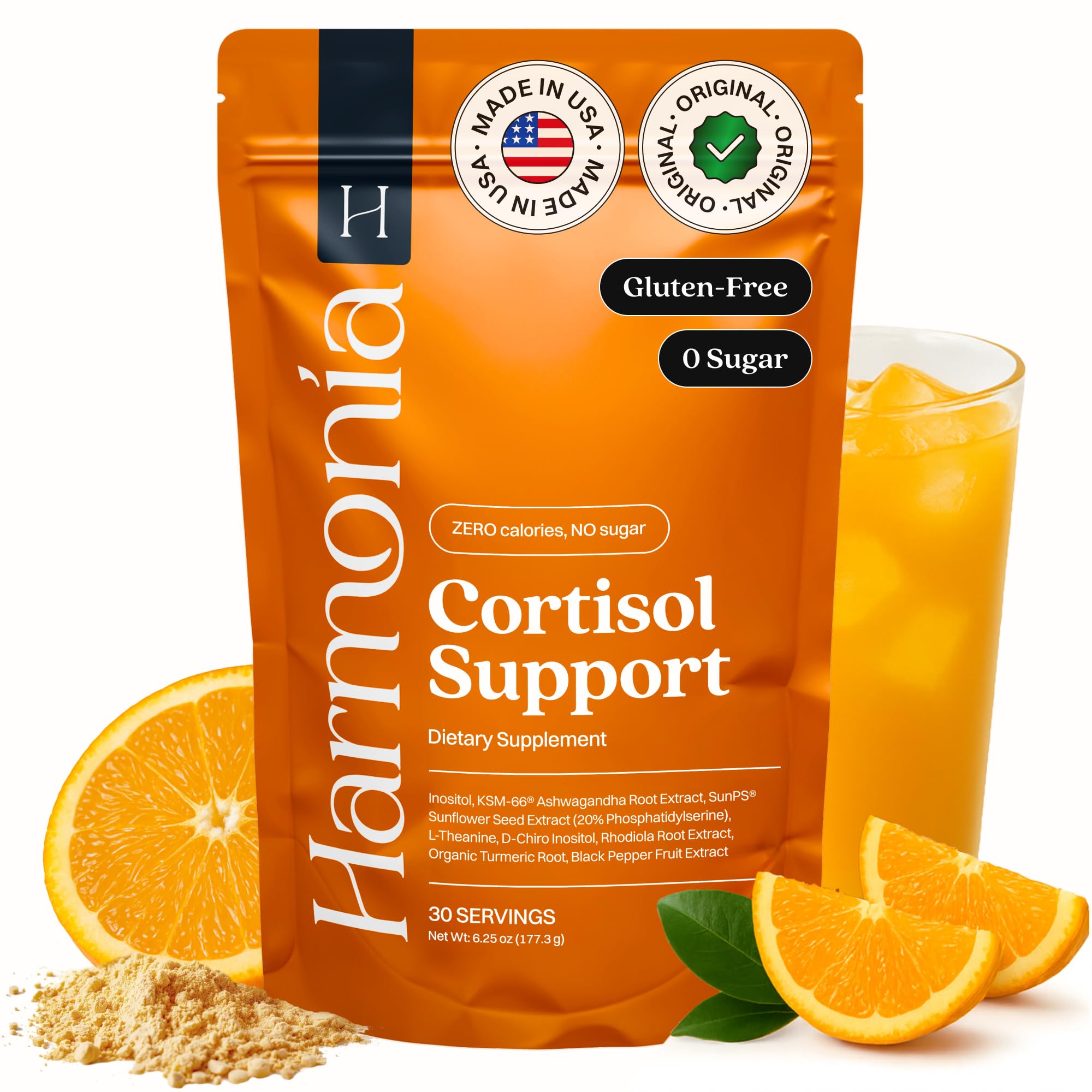 Harmonia Cortisol Cocktail | Cortisol Supplements for Women & Men with Ashwagandha, Magnesium & L-Theanine | Drink Harmonia for Stress Relief, Weight Management & Sleep Support (1 Pack x 30 Servings) HARMONÍA Au supplements