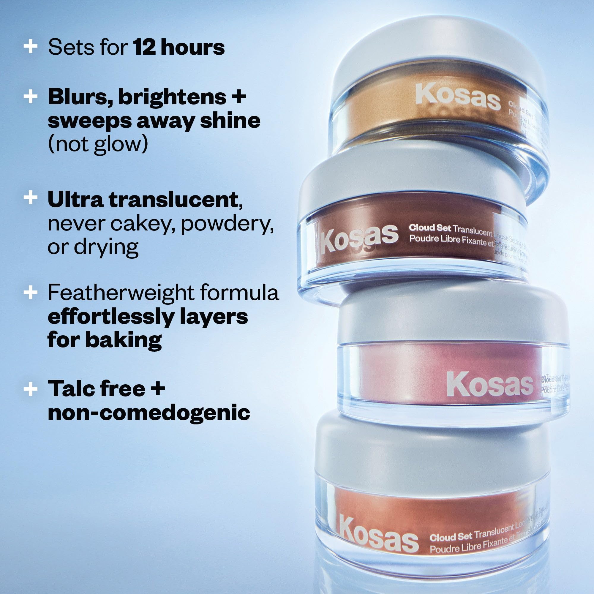 Kosas Cloud Set Loose Setting Powder – Talc-Free Translucent Face Powder for Oil Control, Ultra Sheer Pink Kosas Au supplements