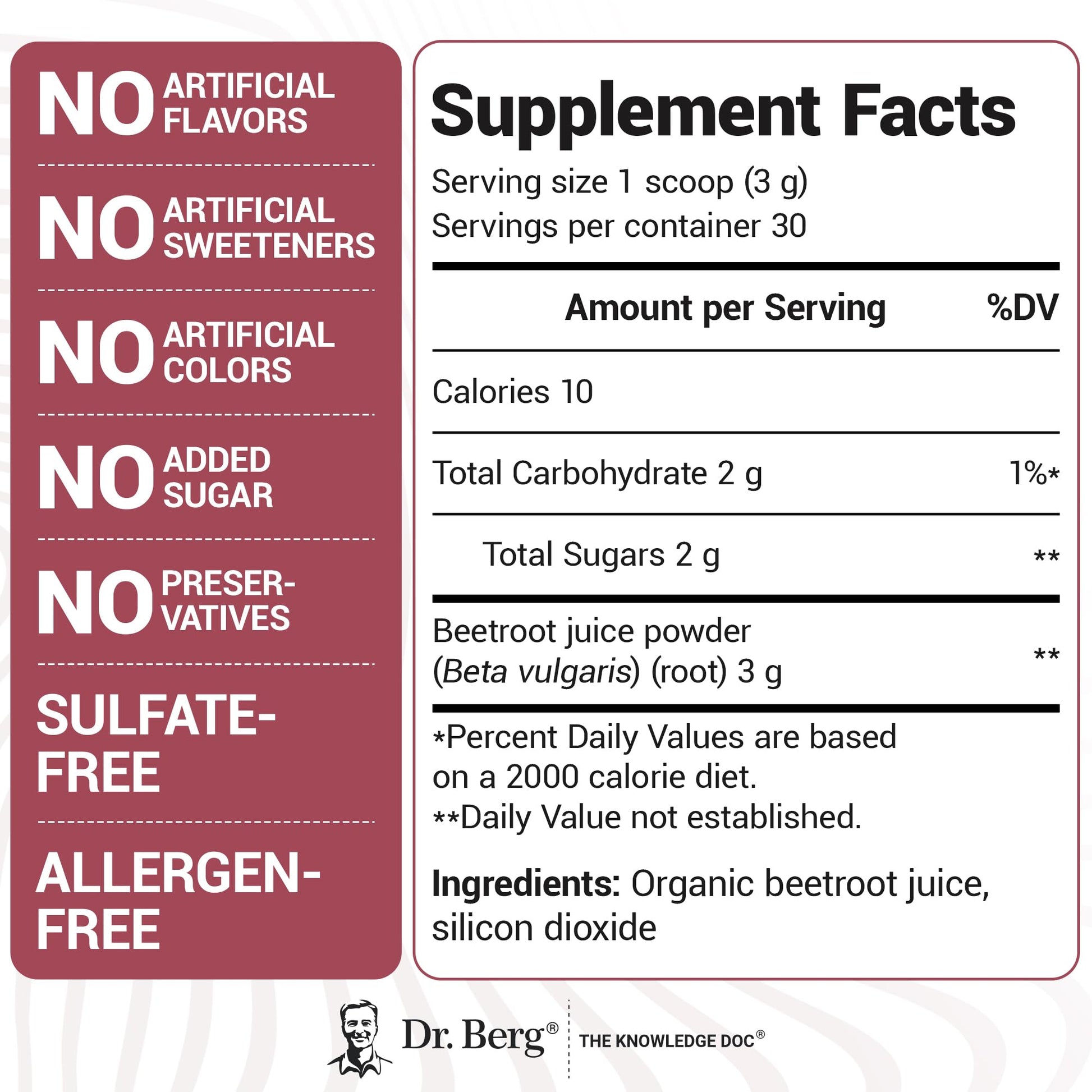 Dr. Berg Raw Organic Beet Powder from Real Earth-Grown Beets – USDA Certified Organic Beet Root Powder to Support Nitric Oxide Levels, Energy, Blood Flow, & Heart Health* – 30 Servings Dr. Berg Nutritionals Au supplements