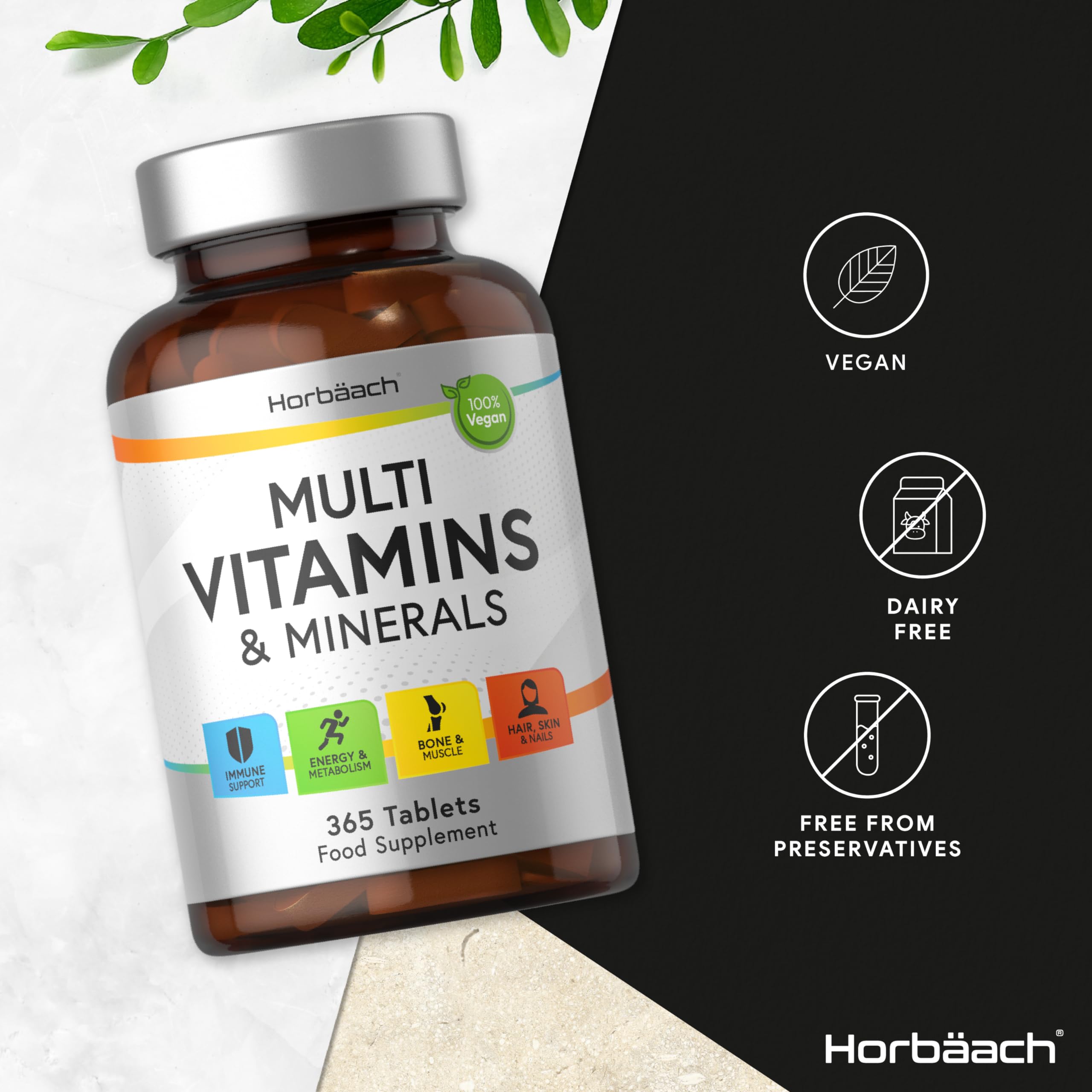 Multivitamin Tablets for Men and Women | 365 Count | with 24 Essential Nutrients Horbäach Au supplements