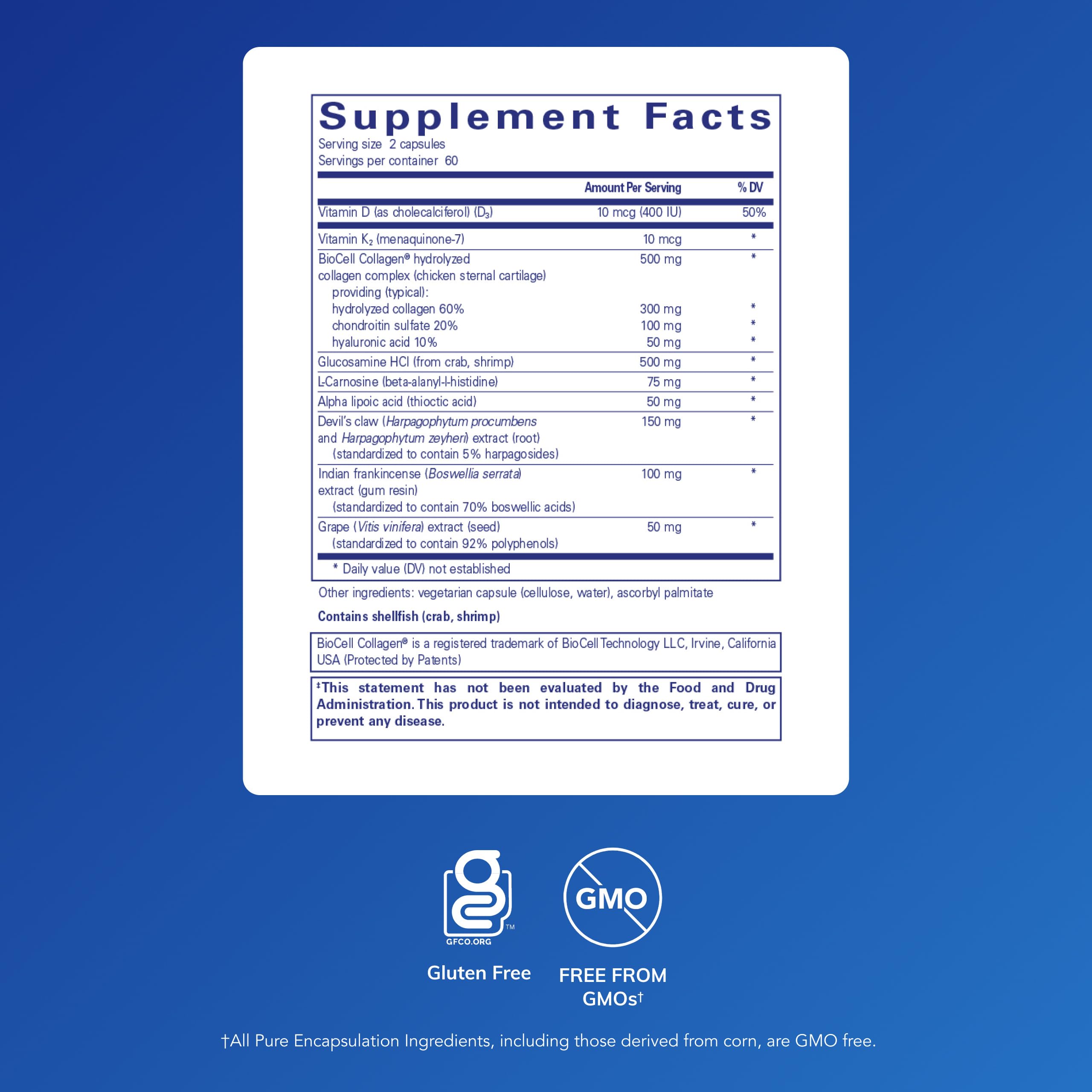 Pure Encapsulations Disc-Flex - Bone & Musculoskeletal Health Dietary Supplement - Supports Spinal Disc Strength & Flexibility* - Vegetarian & Gluten Free - 120 Capsules Pure Encapsulations Au supplements