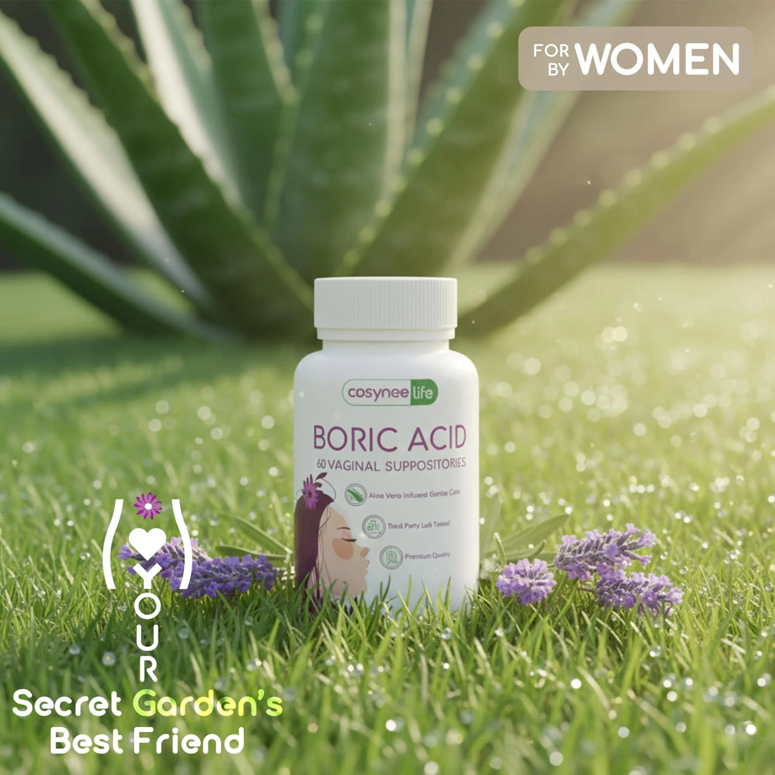 cosynee Boric Acid Capsules for Women with Aloe Vera – 60 Capsules, 650mg Each – Feminine Hygiene Support cosynee Au supplements