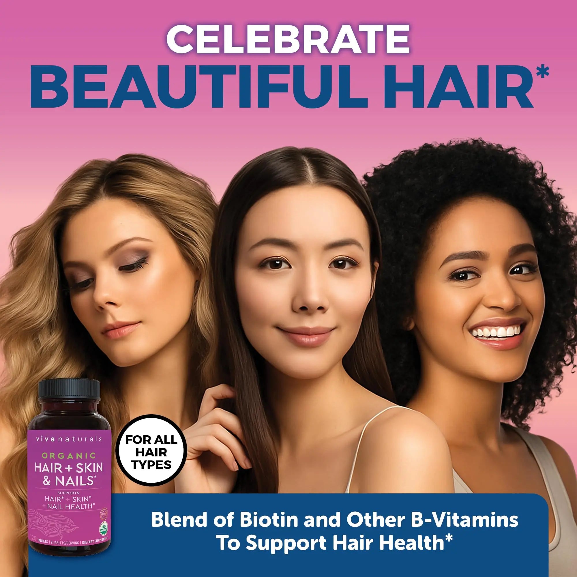 Biotin 5000 mcg Hair Skin Nails Vitamins for Women – Organic and Vegetarian-Friendly Supplement with Vitamin E, B-Vitamins, Spirulina Viva Naturals Au supplements
