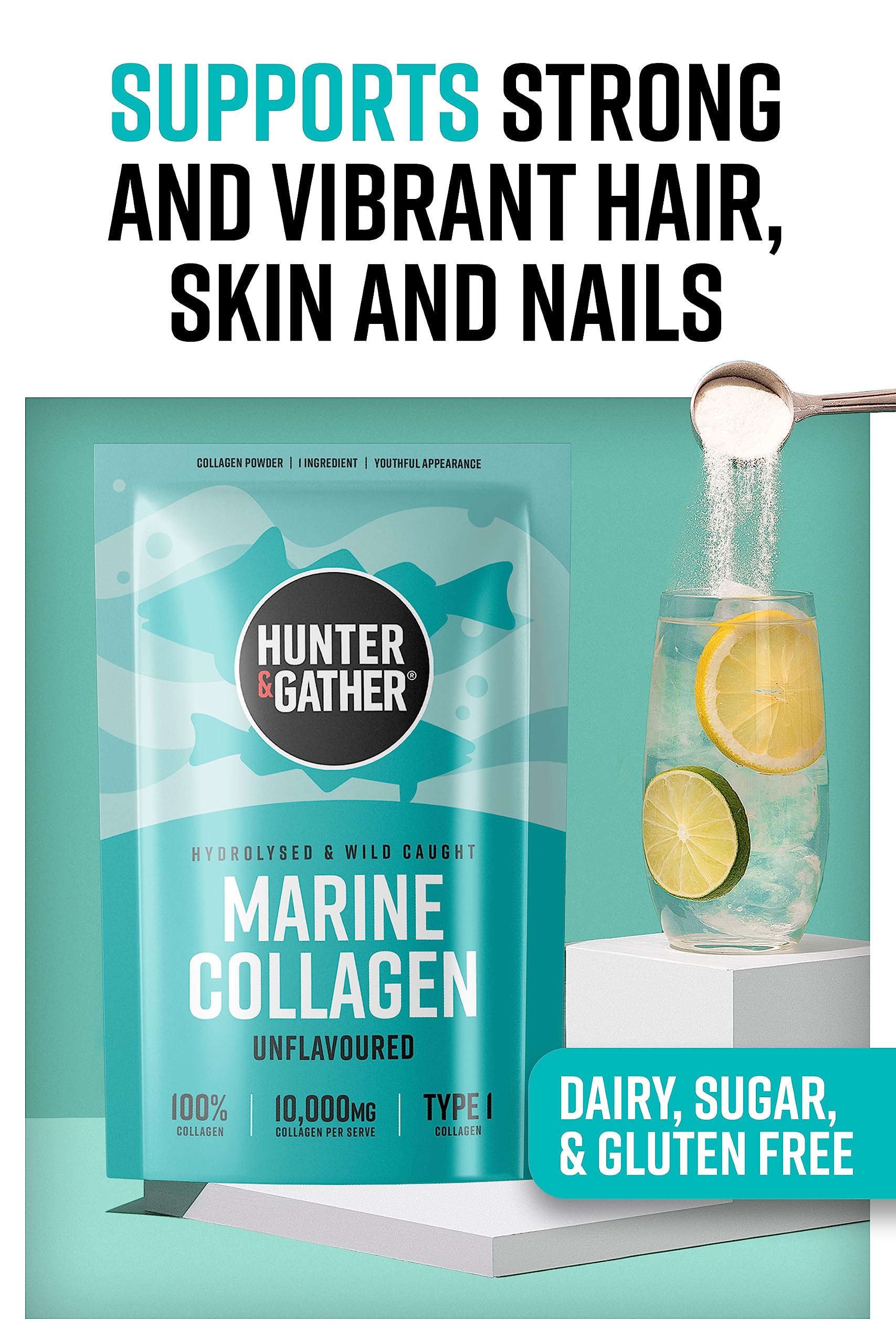 Hunter & Gather Marine Collagen Powder 300g | Pure Unflavoured Premium Hydrolysed Wild Caught Marine Collagen Hunter & Gather Au supplements